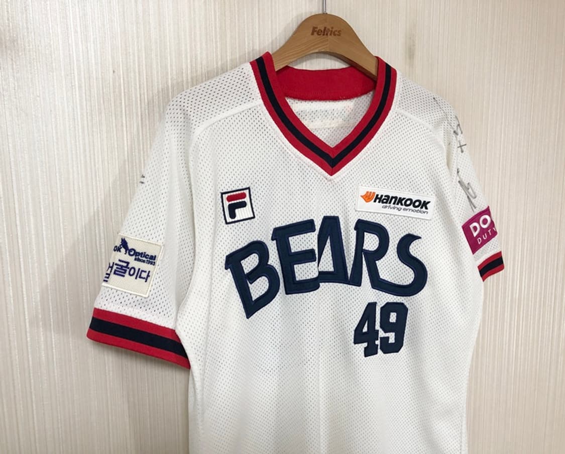 KBO 필라 두산베어스 어센틱 올드 홈유니폼/져지 100 #49 민병헌 상품이미지4