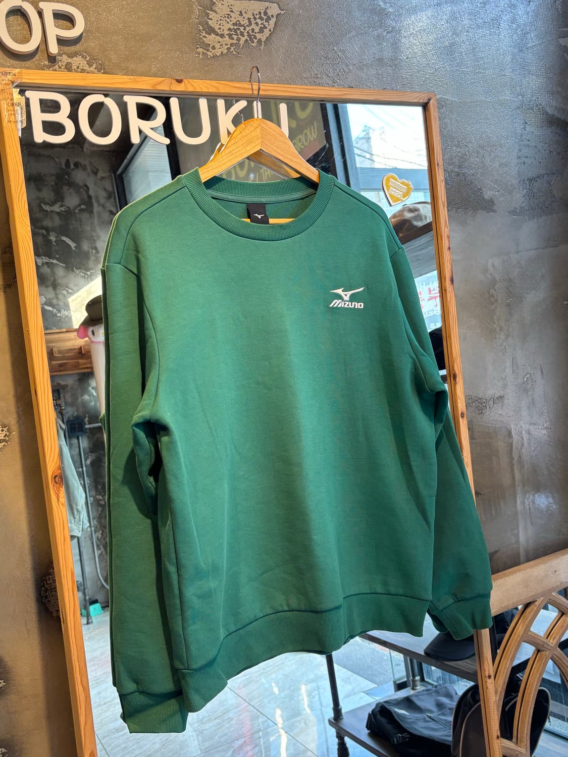 미즈노 빅로그 그린 맨투맨 L 상품이미지1