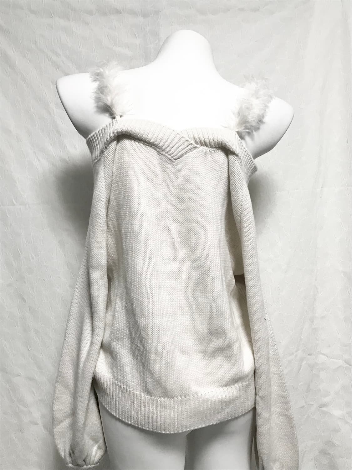 빈티지 히메갸루 퍼 오프숄더 니트 탑 상품이미지3