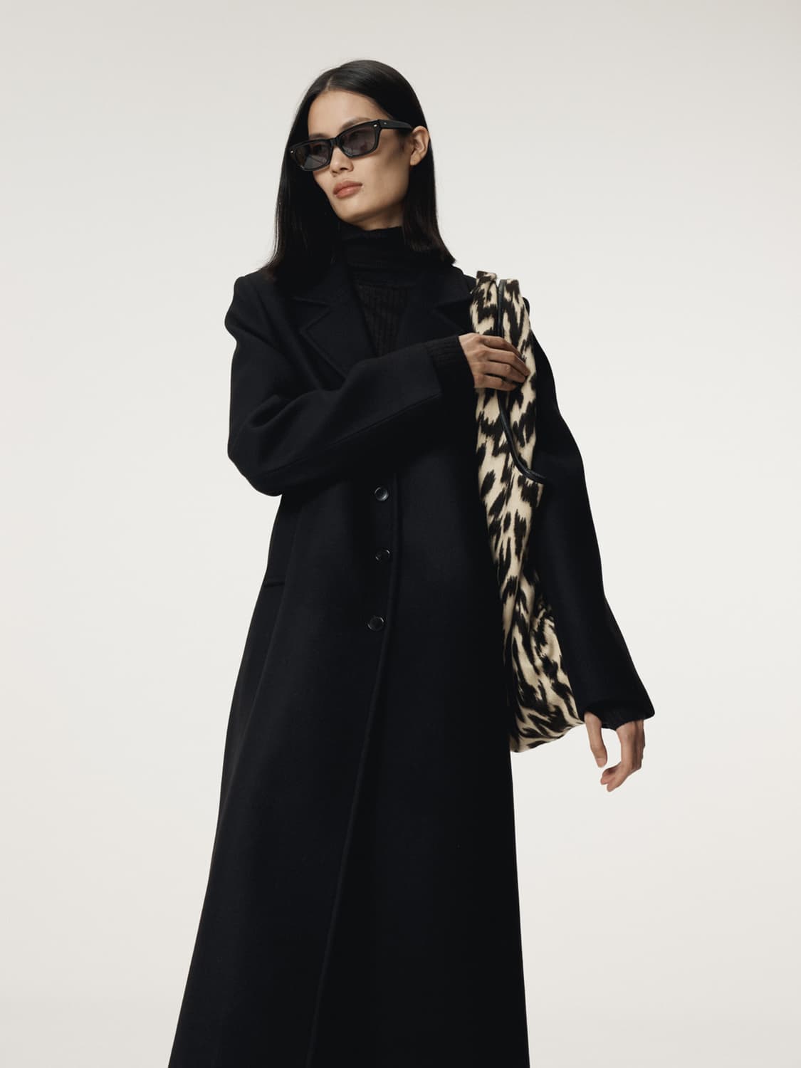 렉토 RECTO 슬림핏 롱 코트 블랙 상품이미지2