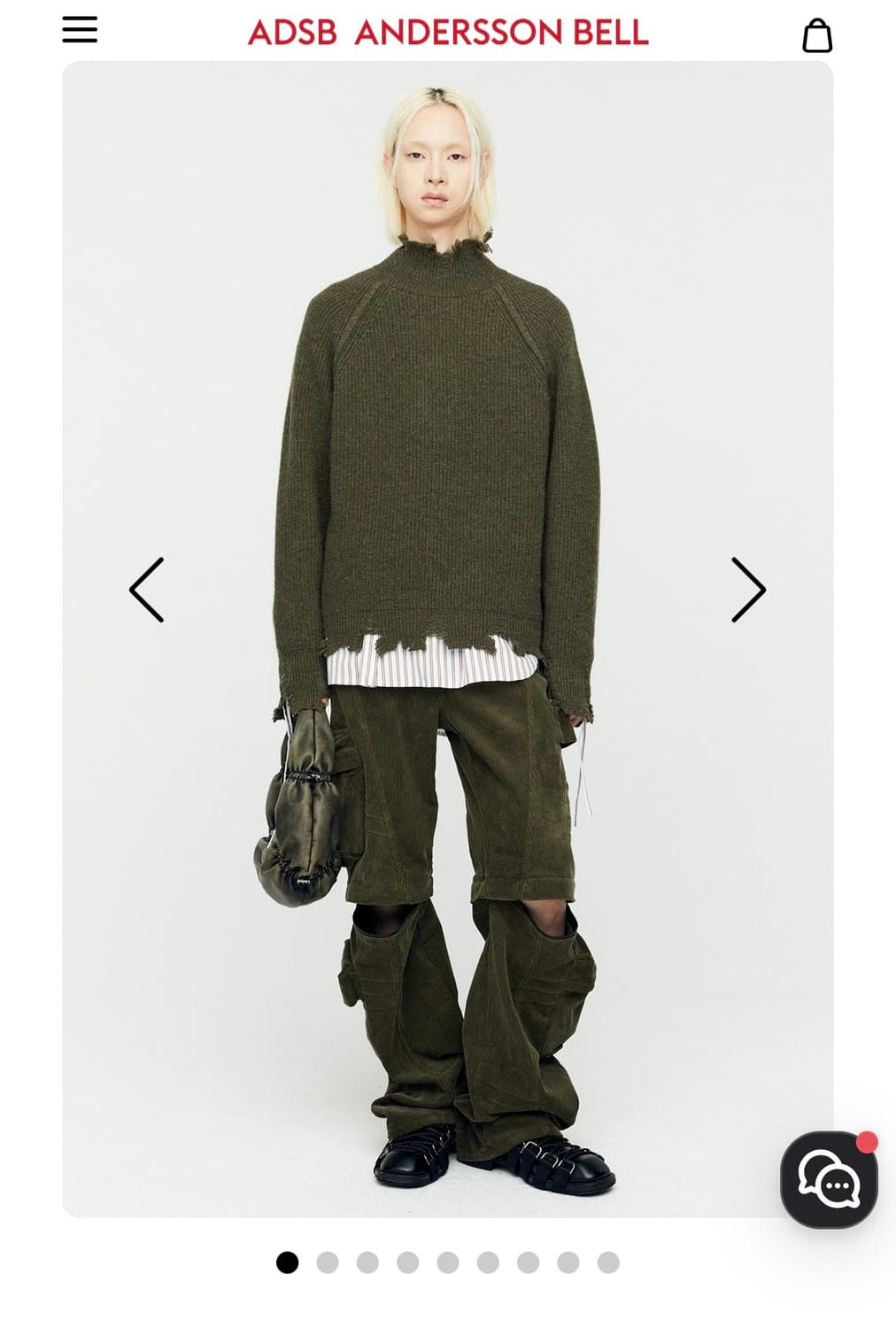 앤더슨벨 데미지 터틀넥 스웨터 상품이미지1