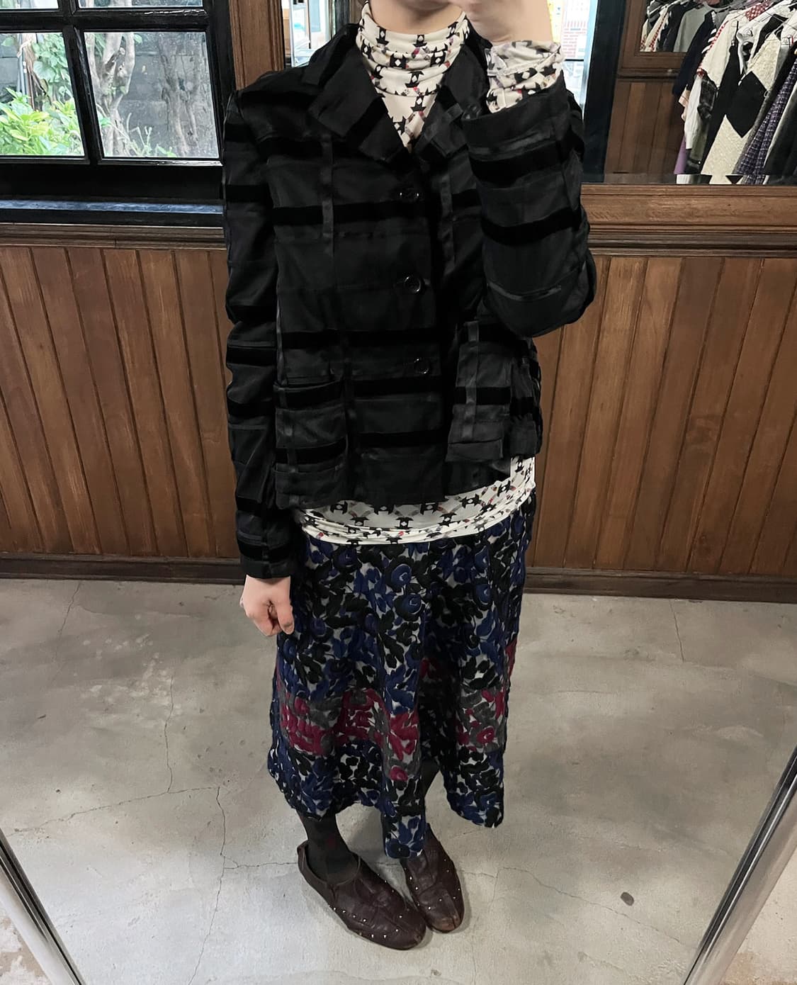 COMME DES GARCONS floral jacquard skirt 상품이미지3