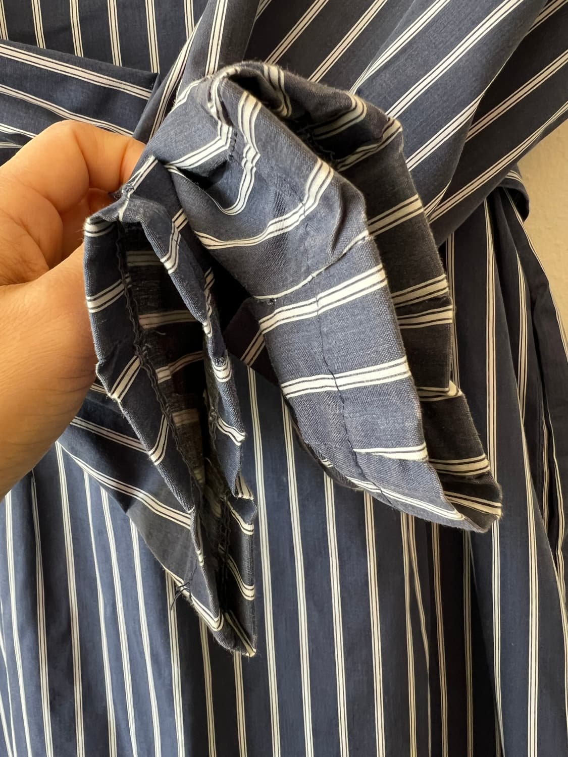 쇼핑몰 WARM 여성 네이비 스트라이프 코튼원피스 롱원피스 상품이미지6