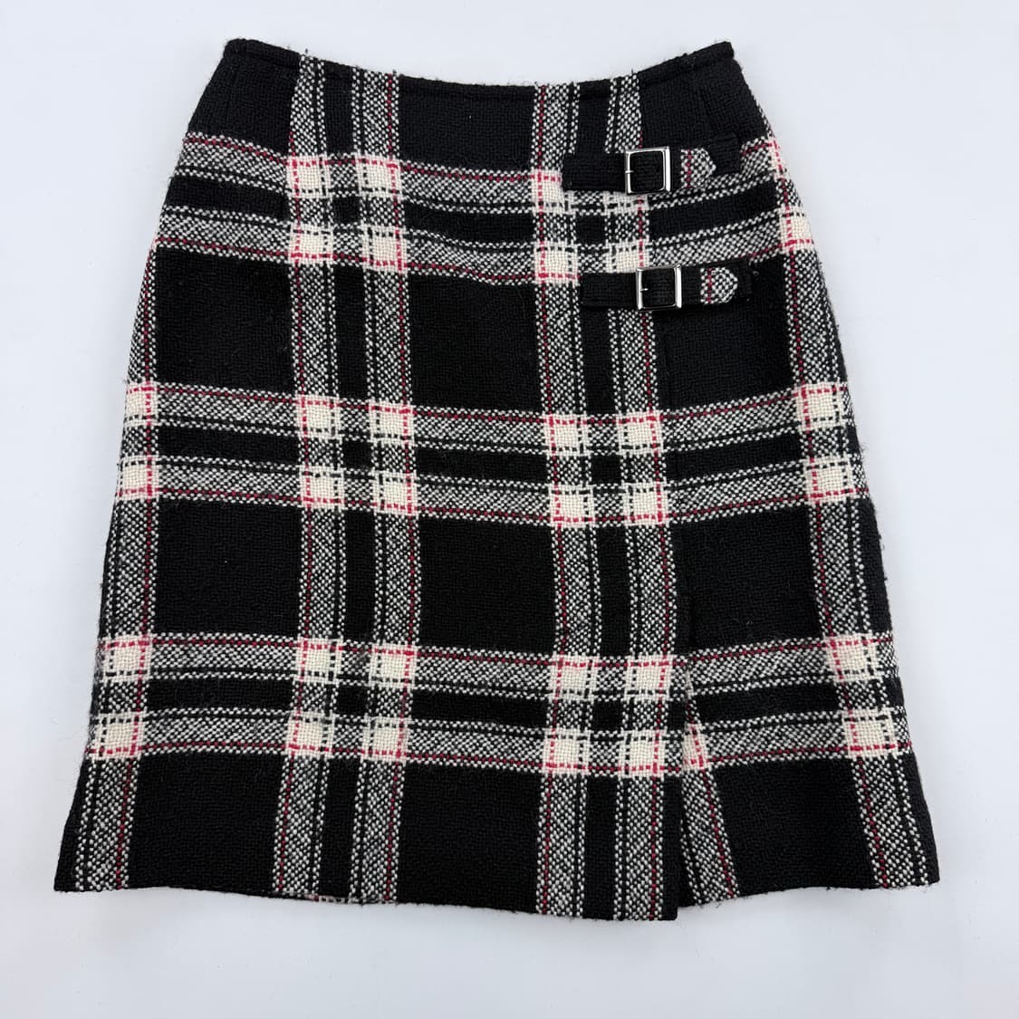 꾸레쥬 울 체크스커트 상품이미지1