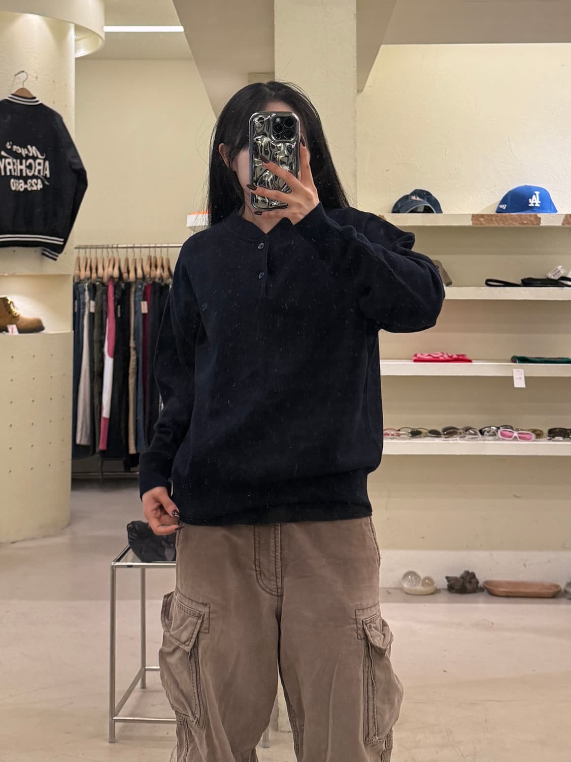 버버리 헨리넥 니트 네이비 U1221 상품이미지1