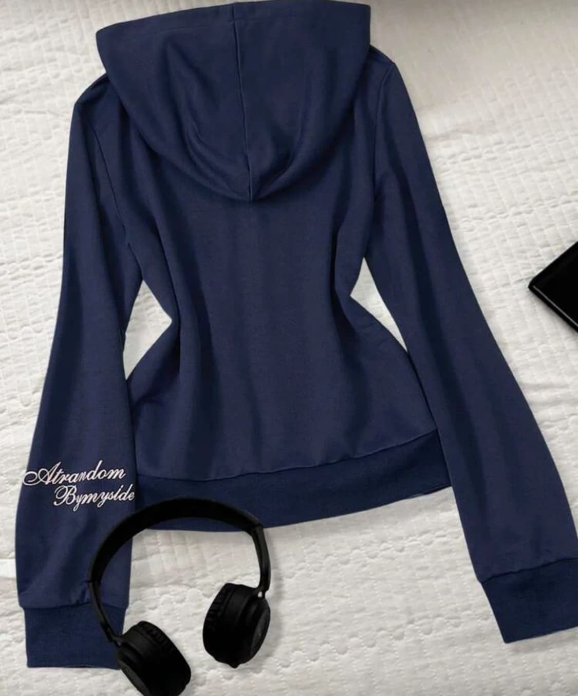 미사용 | y2k 캐주얼 슬림핏 네이비 후드집업 S 상품이미지2