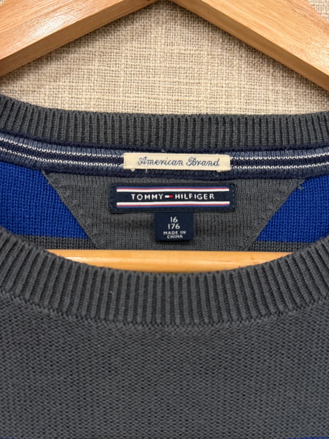 타미힐피거 단가라 니트 M 카키 블루 상품이미지2