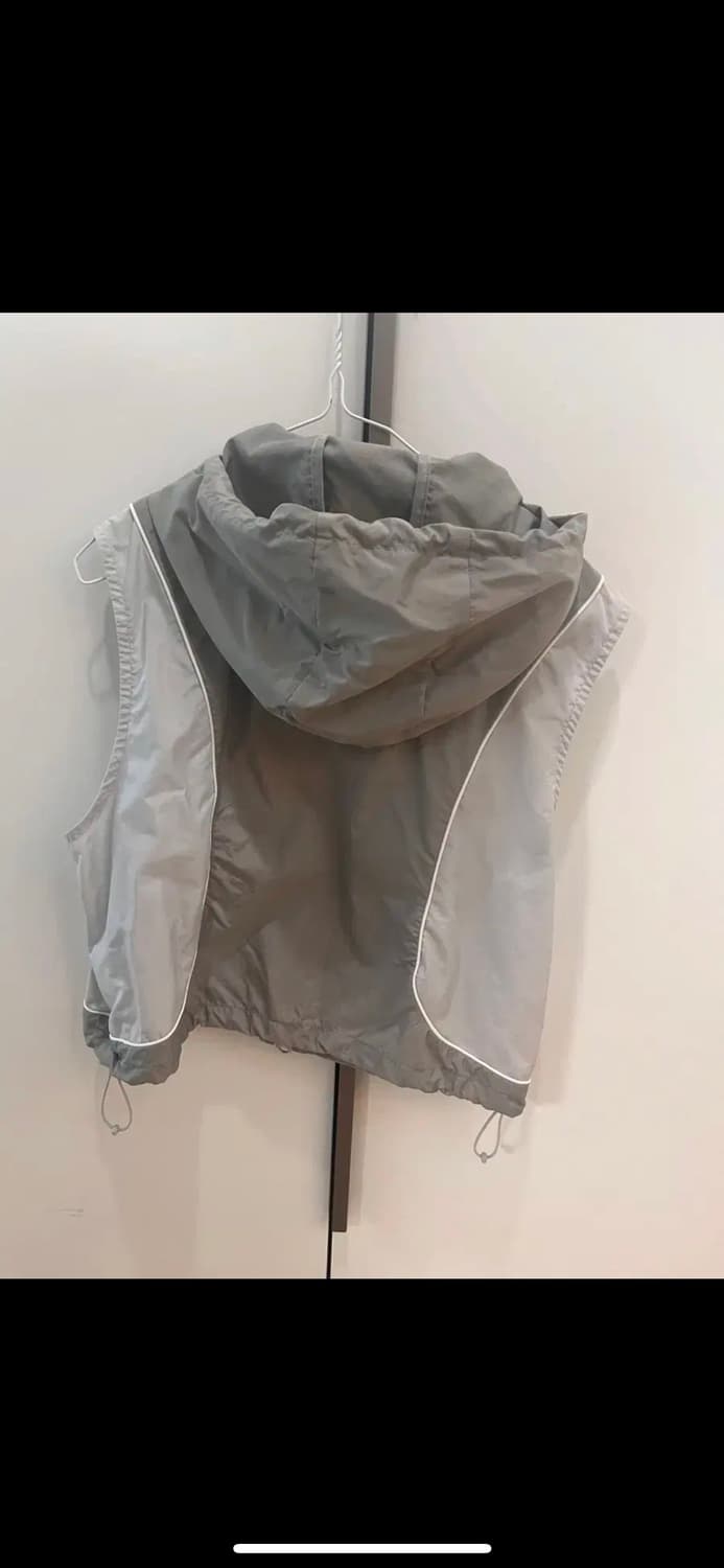 코드그라피 배색 후드 베스트 조끼 그레이 상품이미지2
