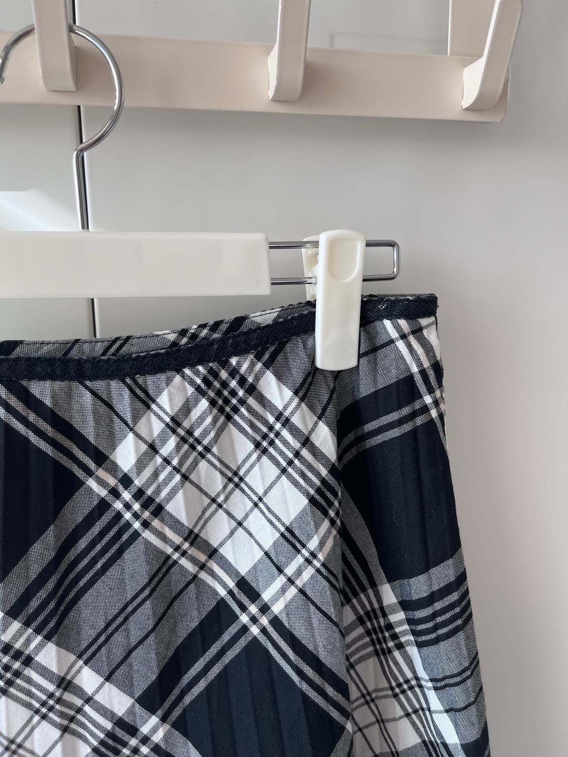 Vintage 체크 주름 플리츠 미디 스커트 상품이미지9