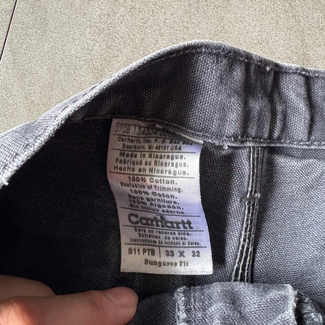 칼하트 정품 오리지널 페트롤 블루 싱글니 카펜터 팬츠 상품이미지10