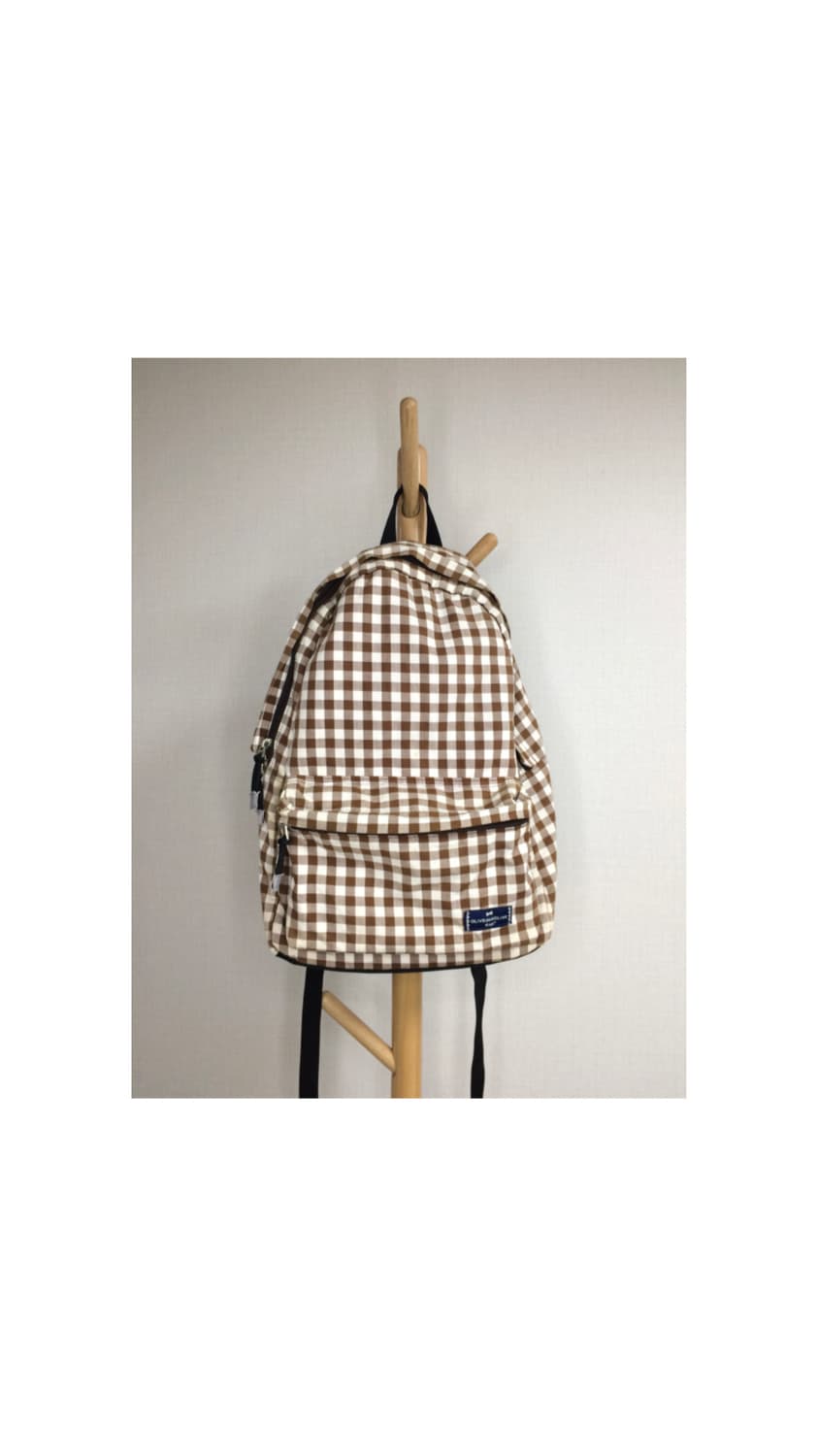 빈티지 브라운 체크 모리걸 백팩 상품이미지1