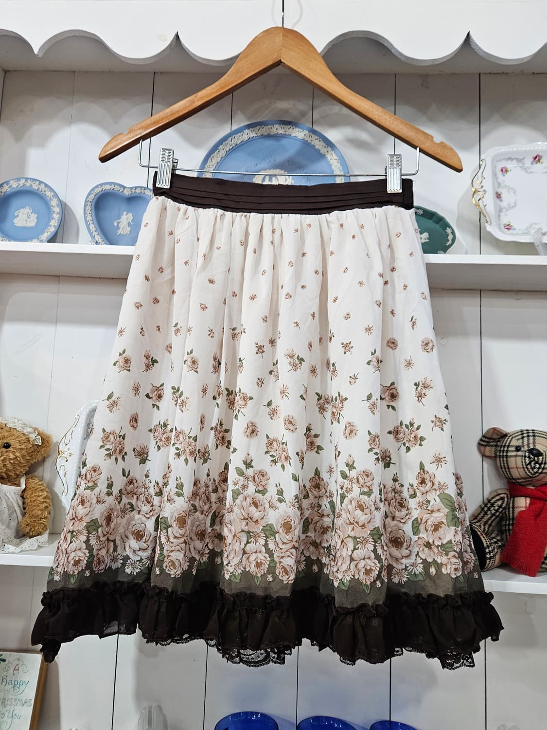 엑시즈팜(Axes Femme) 로즈 플라워 쉬폰 스커트 상품이미지1