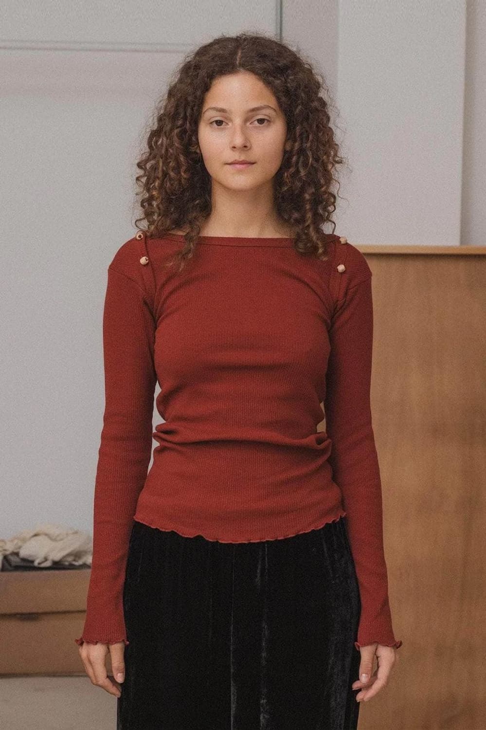 Disc long sleeve/ bine red/ baserange 상품이미지1