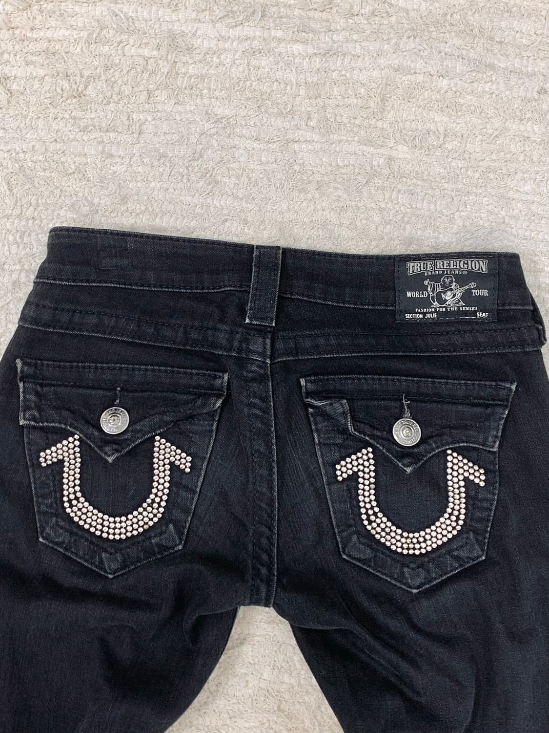 TRUE RELIGION Black Stud Low-Rise Jeans 상품이미지4