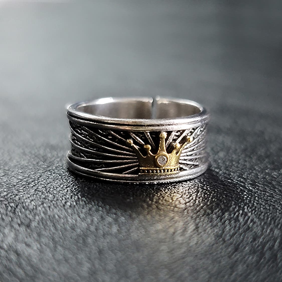 Nikke 실버 남자 엔틱 빈티지 명품 황금 승리 왕관 반지 상품이미지1