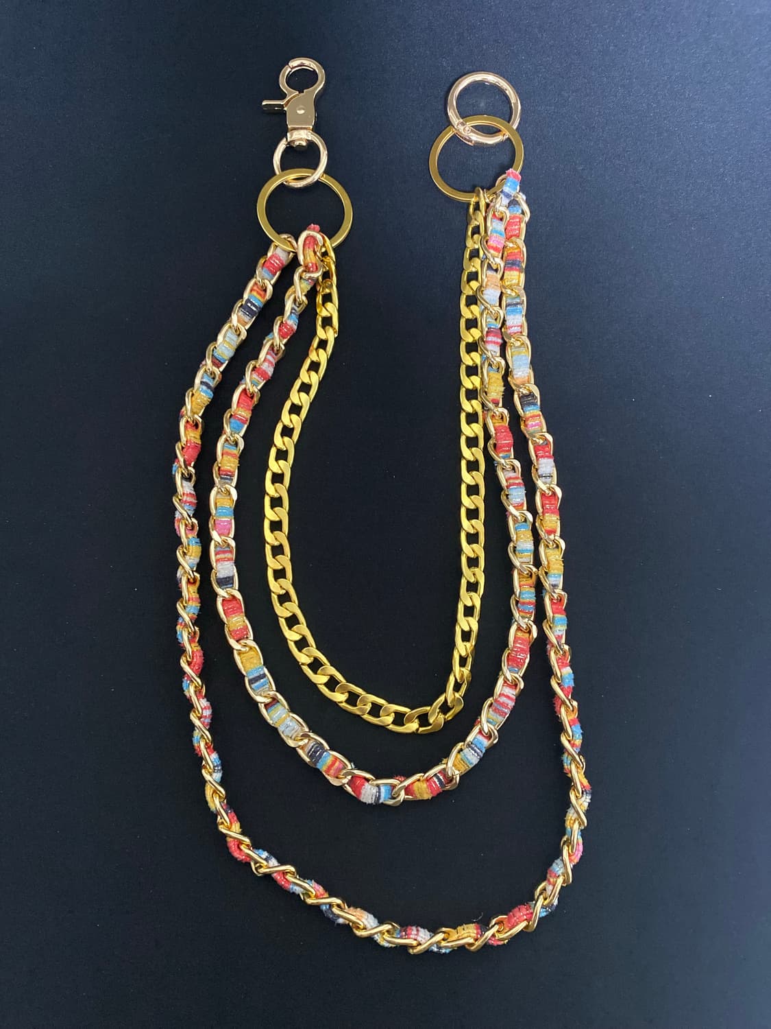 빈티지 멀티컬러 트리플 팬츠 체인 상품이미지1