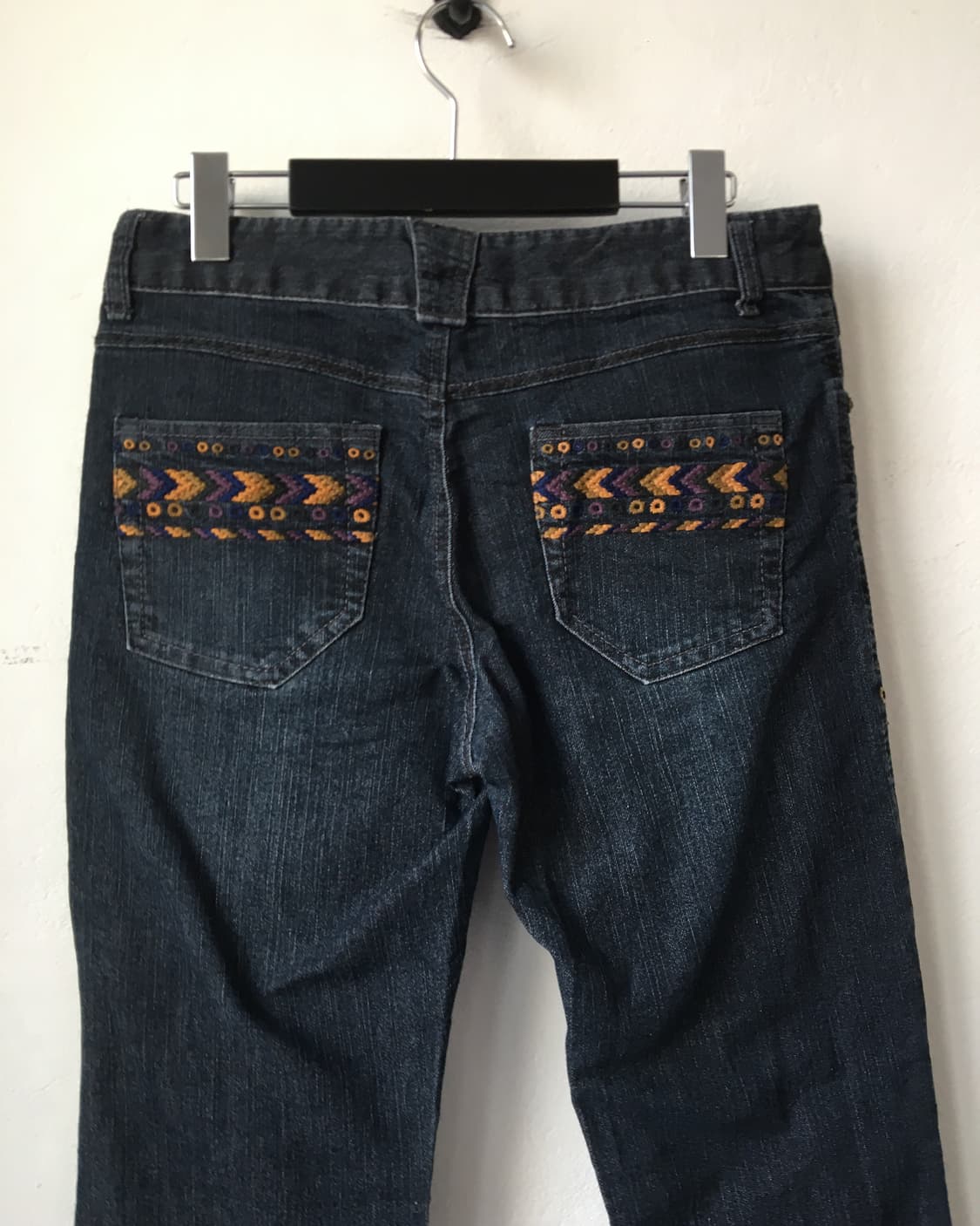 Back pocket ethnic point denim pants 상품이미지4