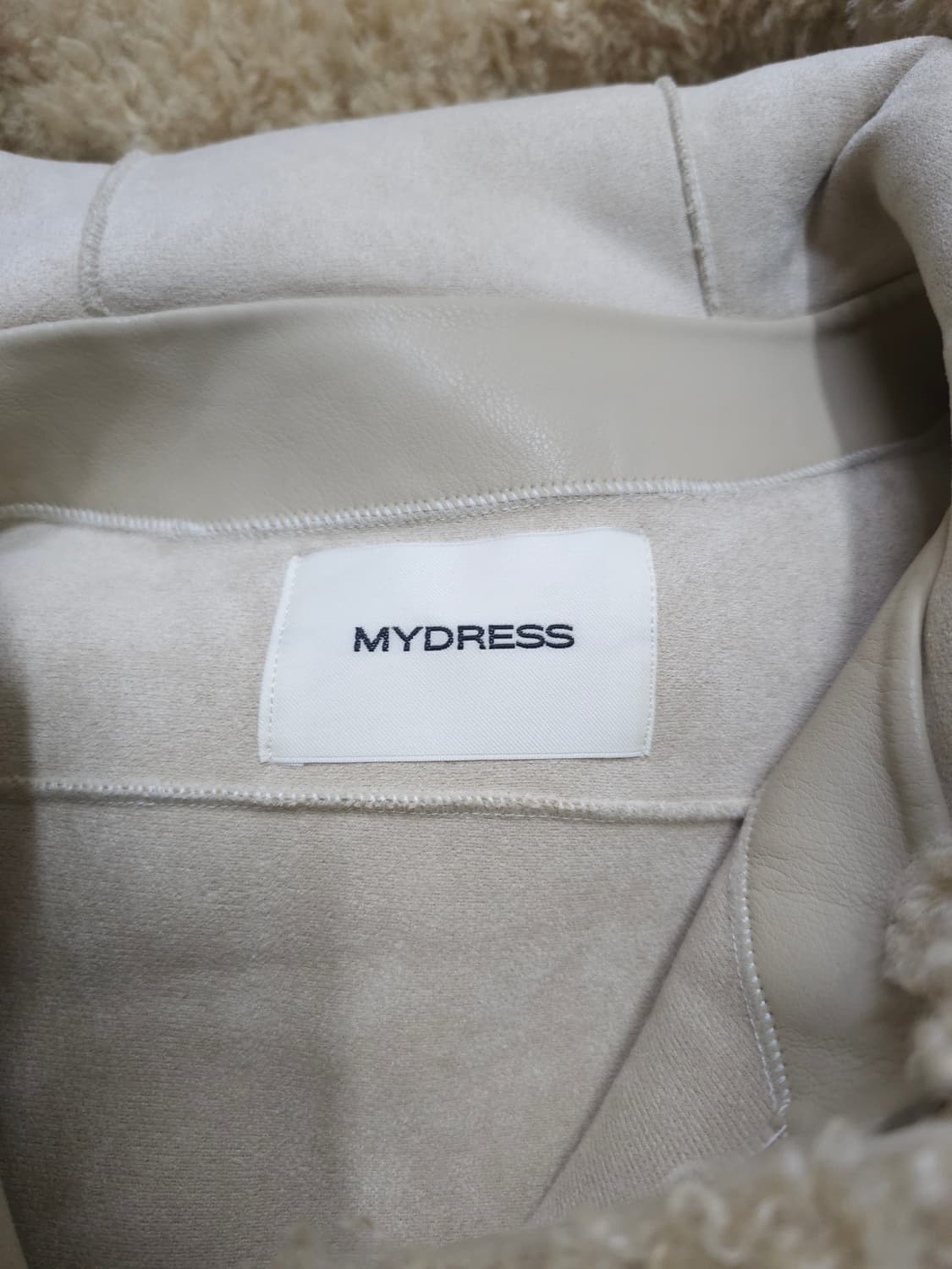 뽀글이 후드 숏 자켓 베이지 상품이미지6