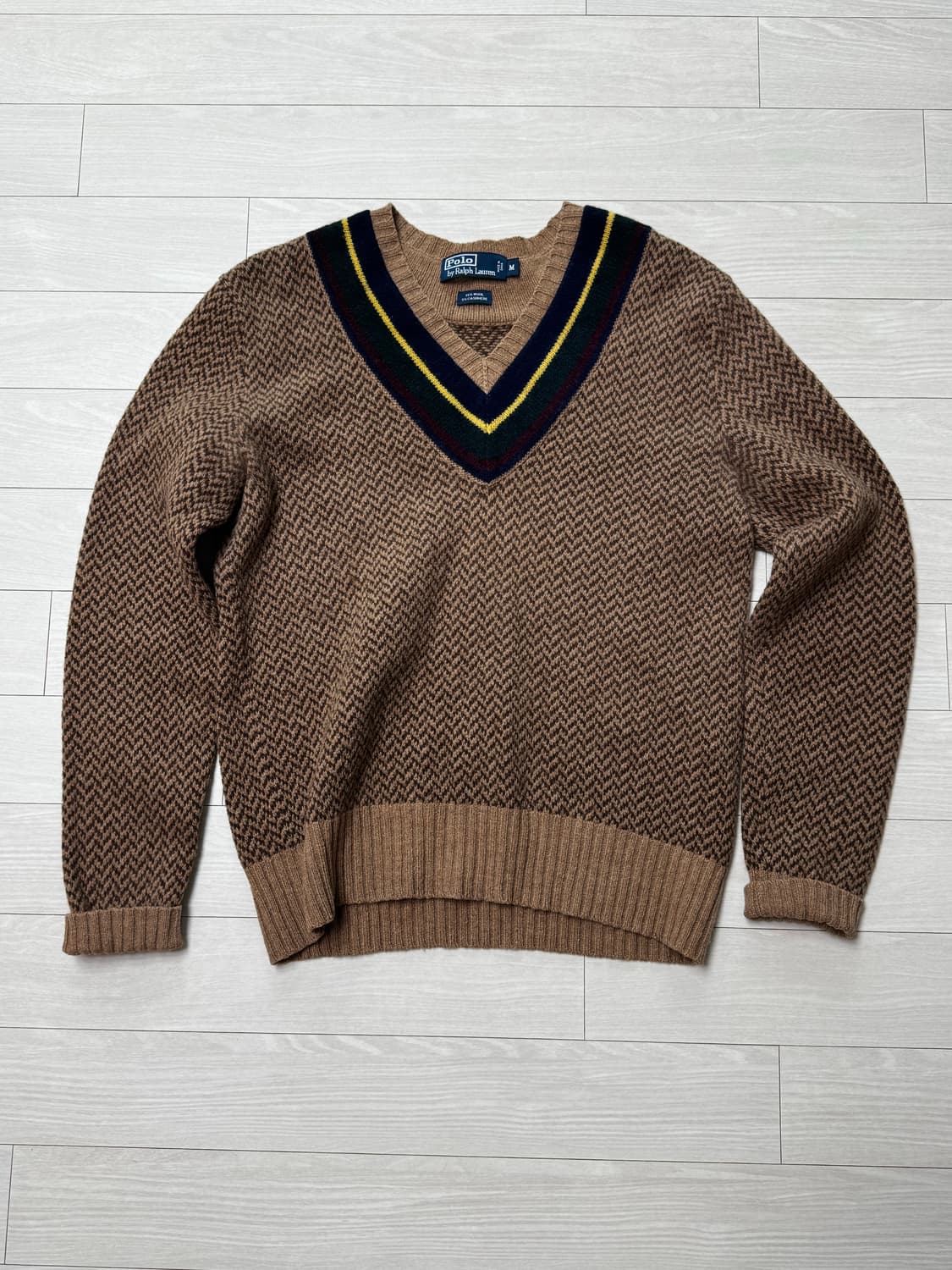폴로 브라운 헤링본 크리캣 니트 상품이미지1