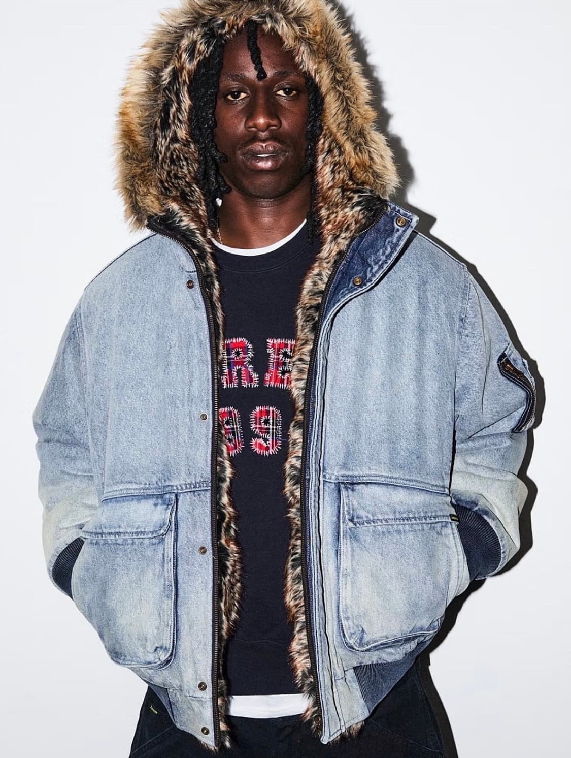 슈프림 리버시블 포우 퍼 후드 워크 자켓 데님 - 26SS XL 상품이미지4