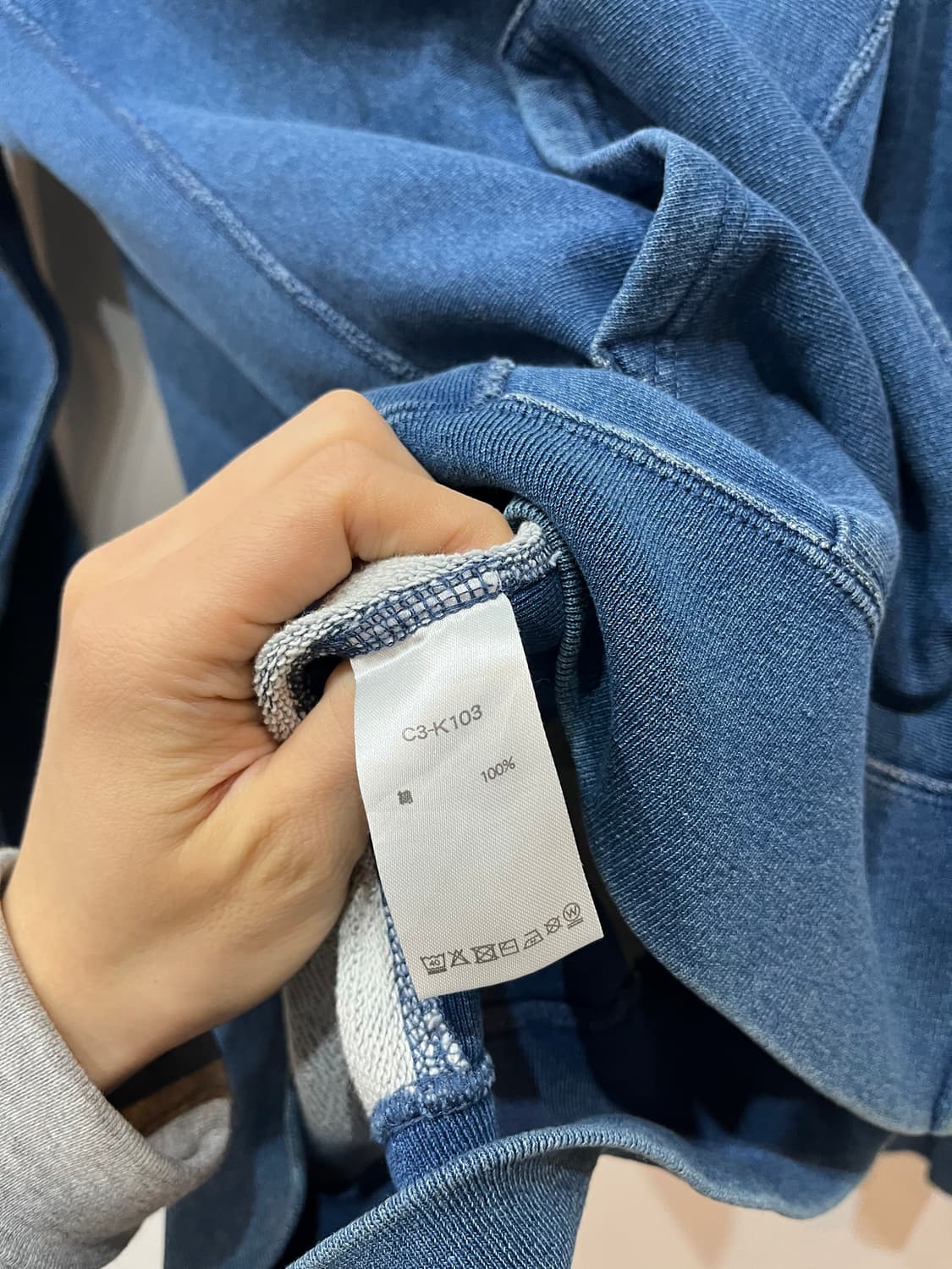 챔피온 재팬 리버스위브 워시드 블루 후드집업  상품이미지5