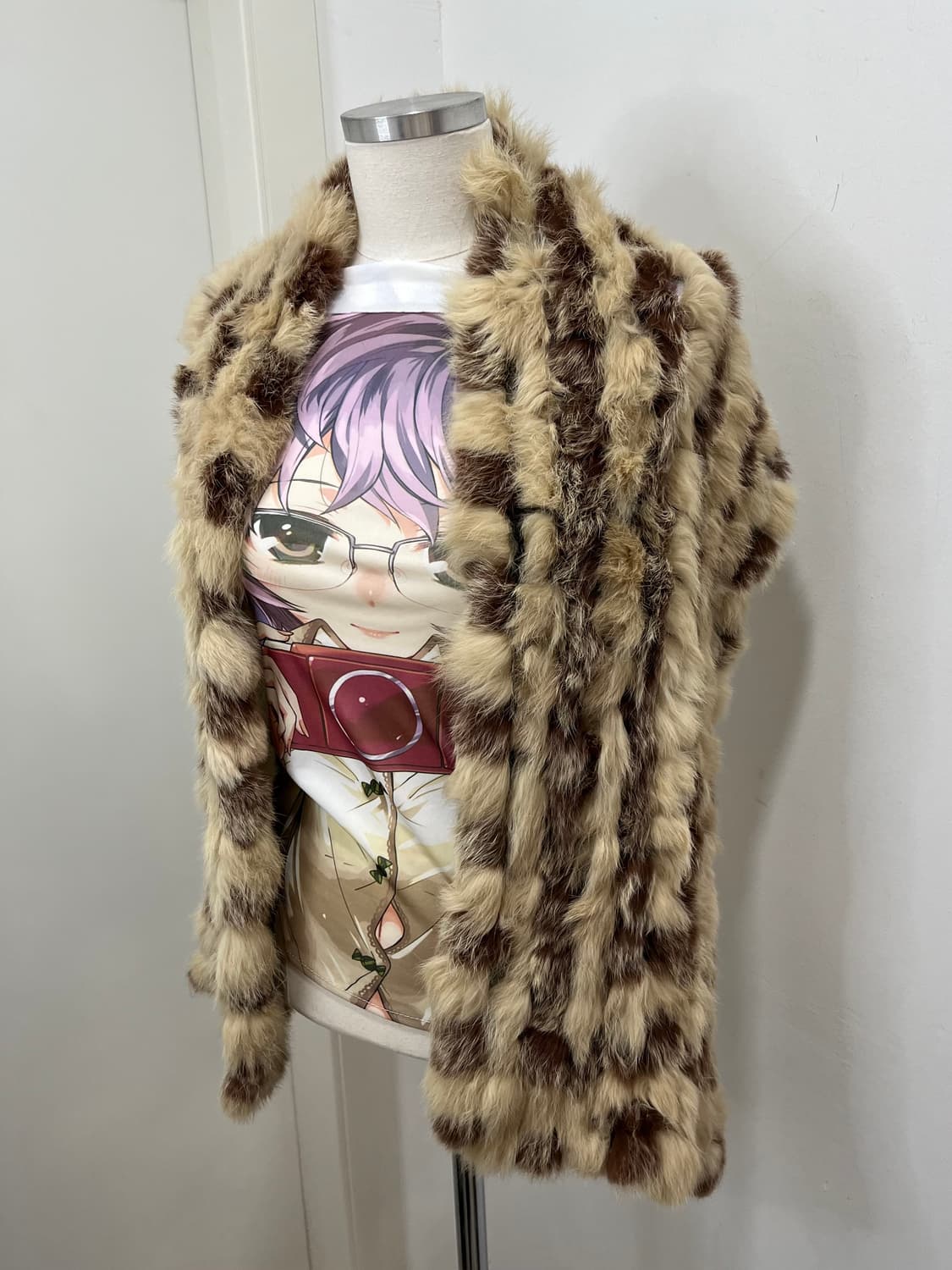 일본 빈티지 갸루 토끼털 퍼 머플러 상품이미지5