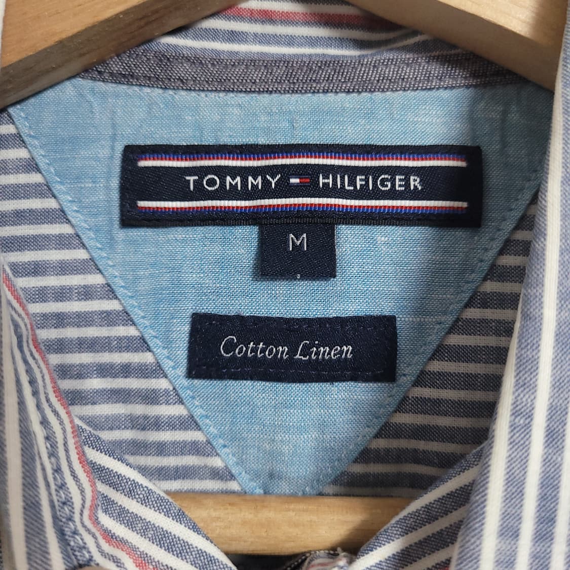 (M) 타미힐피거 스트라이프 긴팔 셔츠 마혼방 남방 상품이미지2