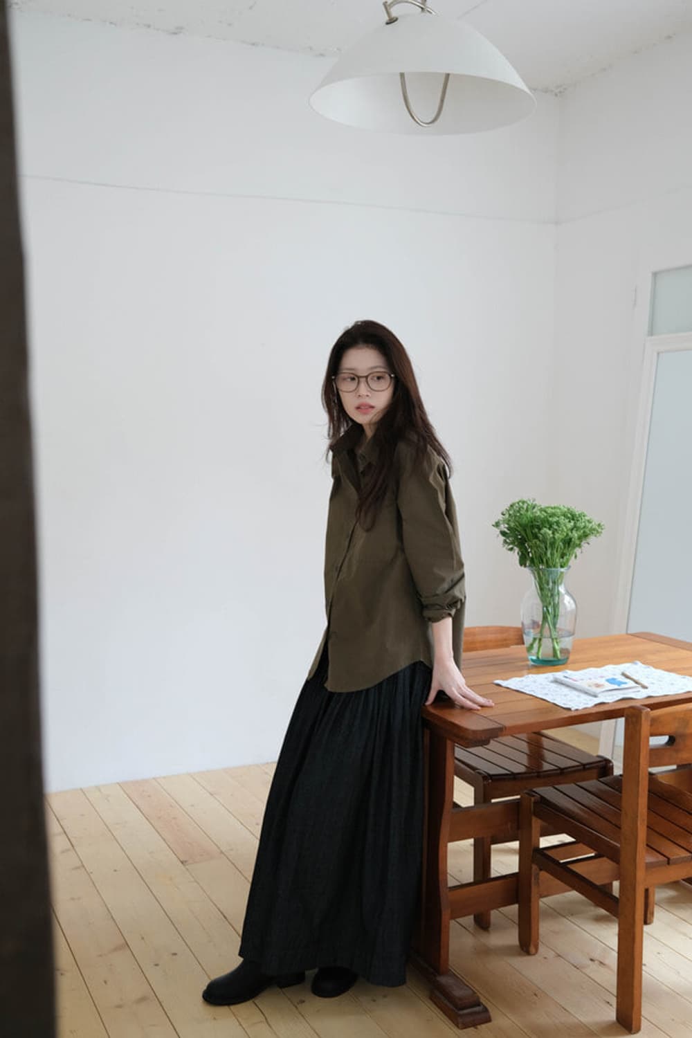 더버터크림 Denim pintuck banding skirt 상품이미지1