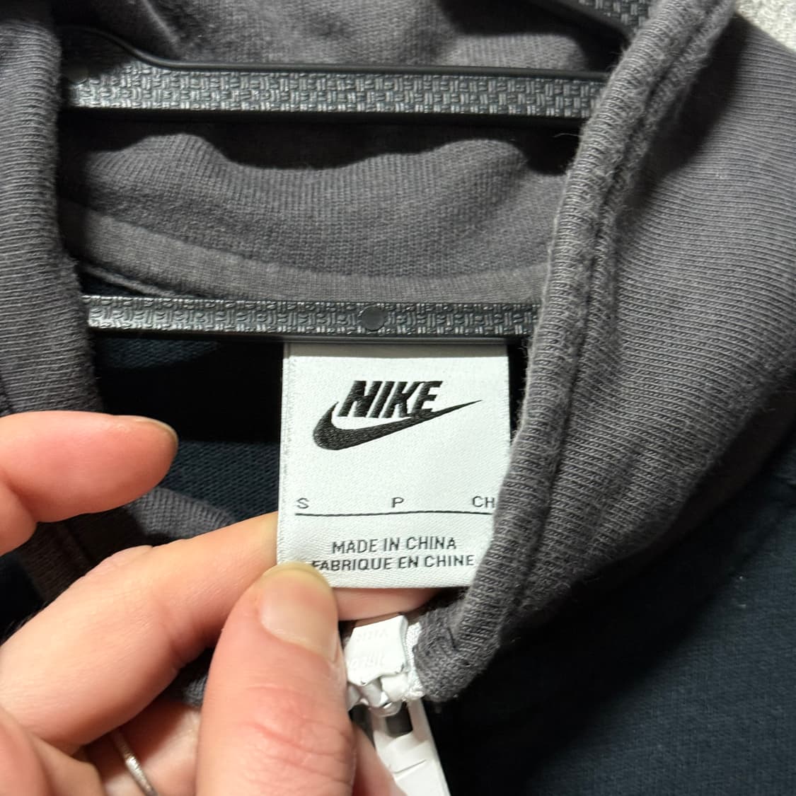 나이키 배색 빅 스우시 코튼 집업 져지 저지 자켓 상품이미지6