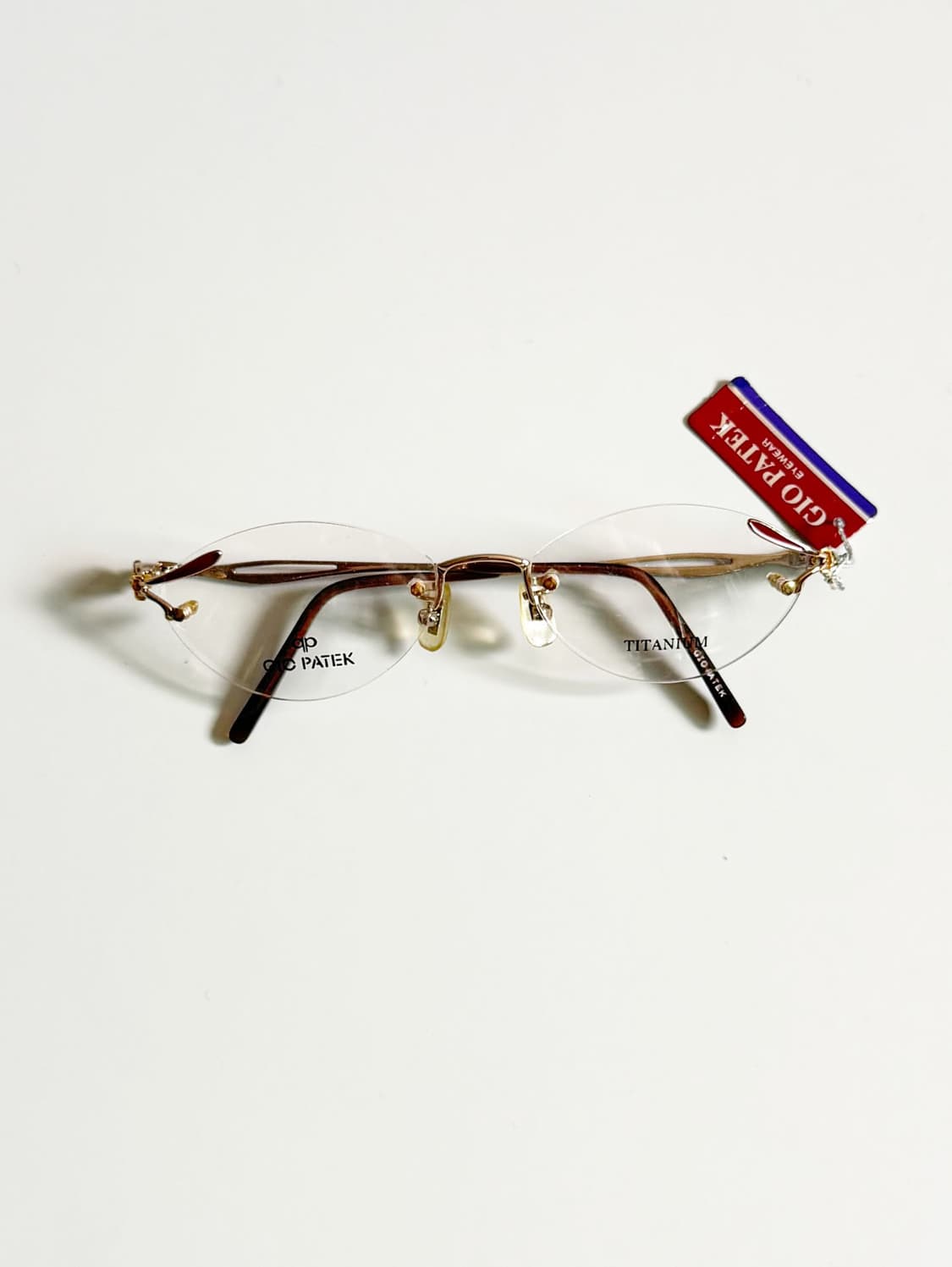 GIO PATEK 골드 티타늄 오벌 무테 빈티지 안경 상품이미지2
