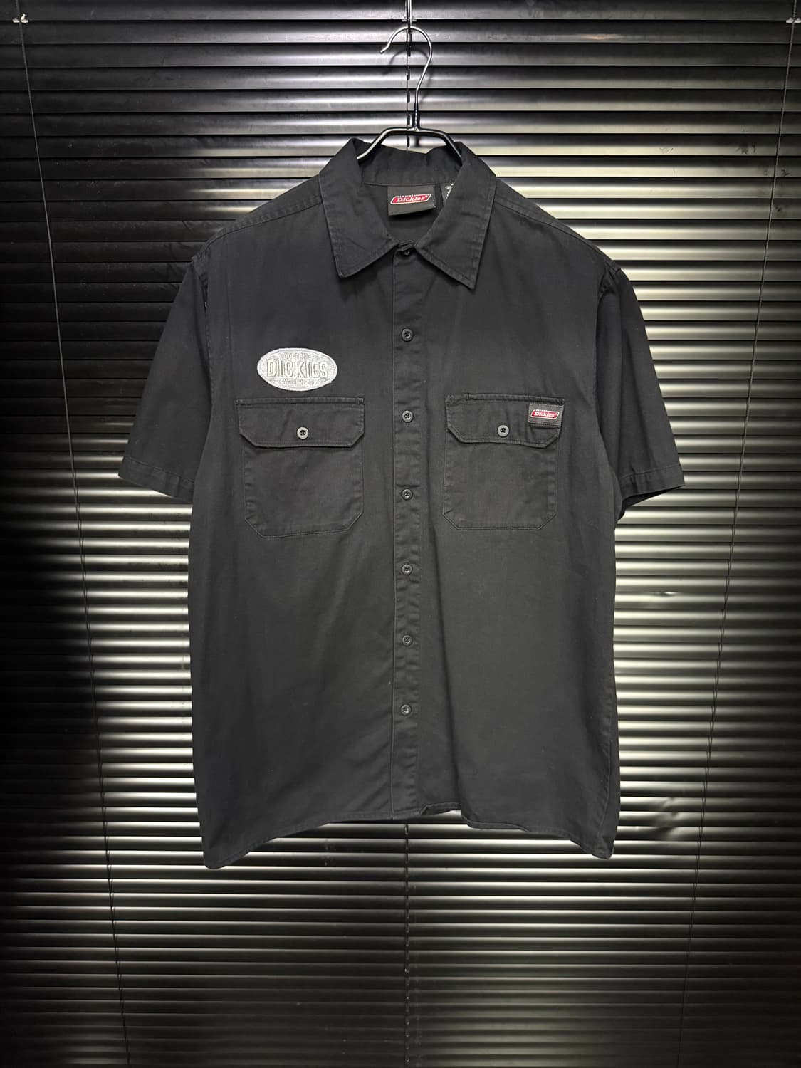 디키즈 워크 반팔 셔츠 M 95 블랙 패치 로고 스트릿 미국 빈티지 펑크 상품이미지1