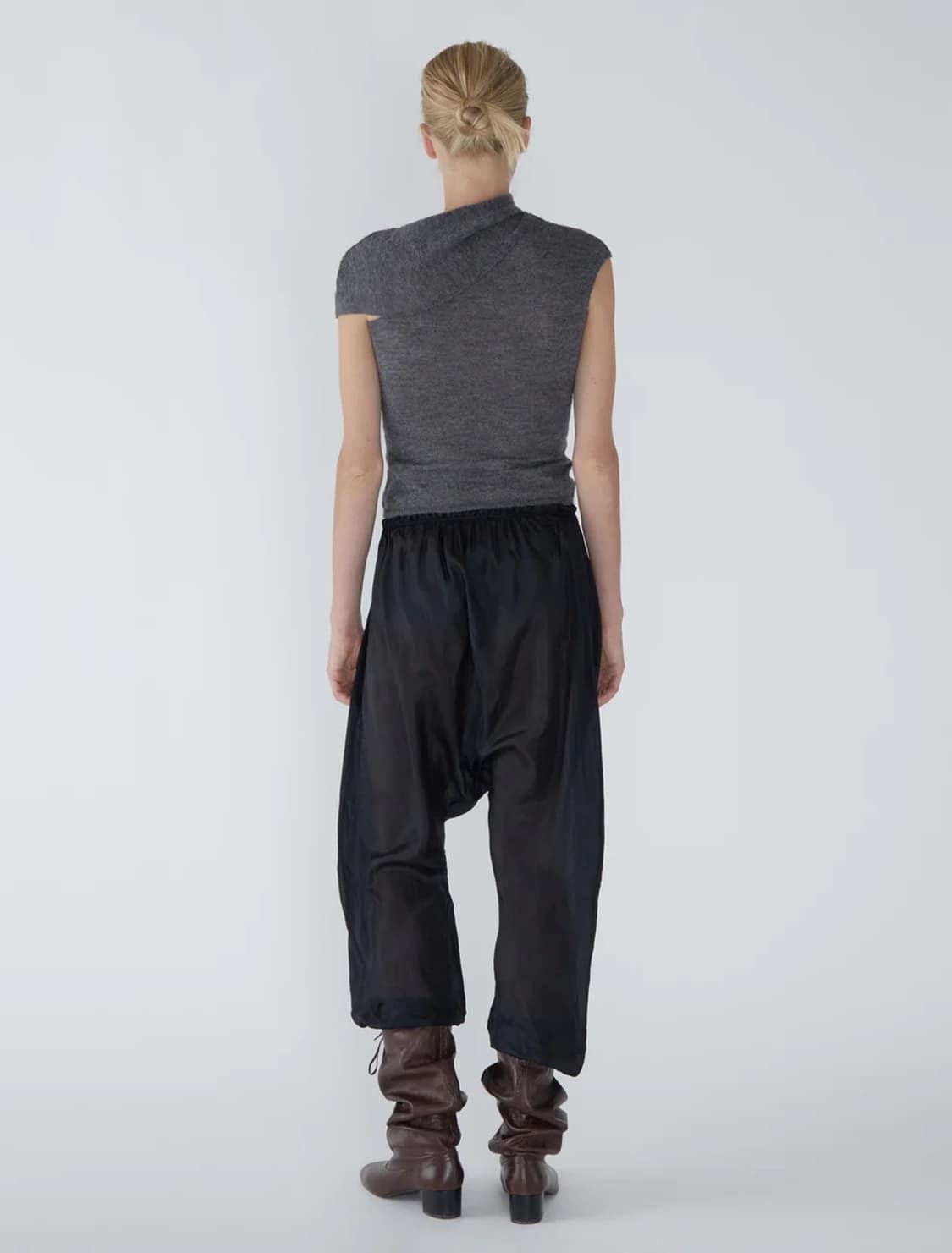 [XS]팔로마울 Aurum 모헤어 비대칭 니트/차콜 상품이미지8