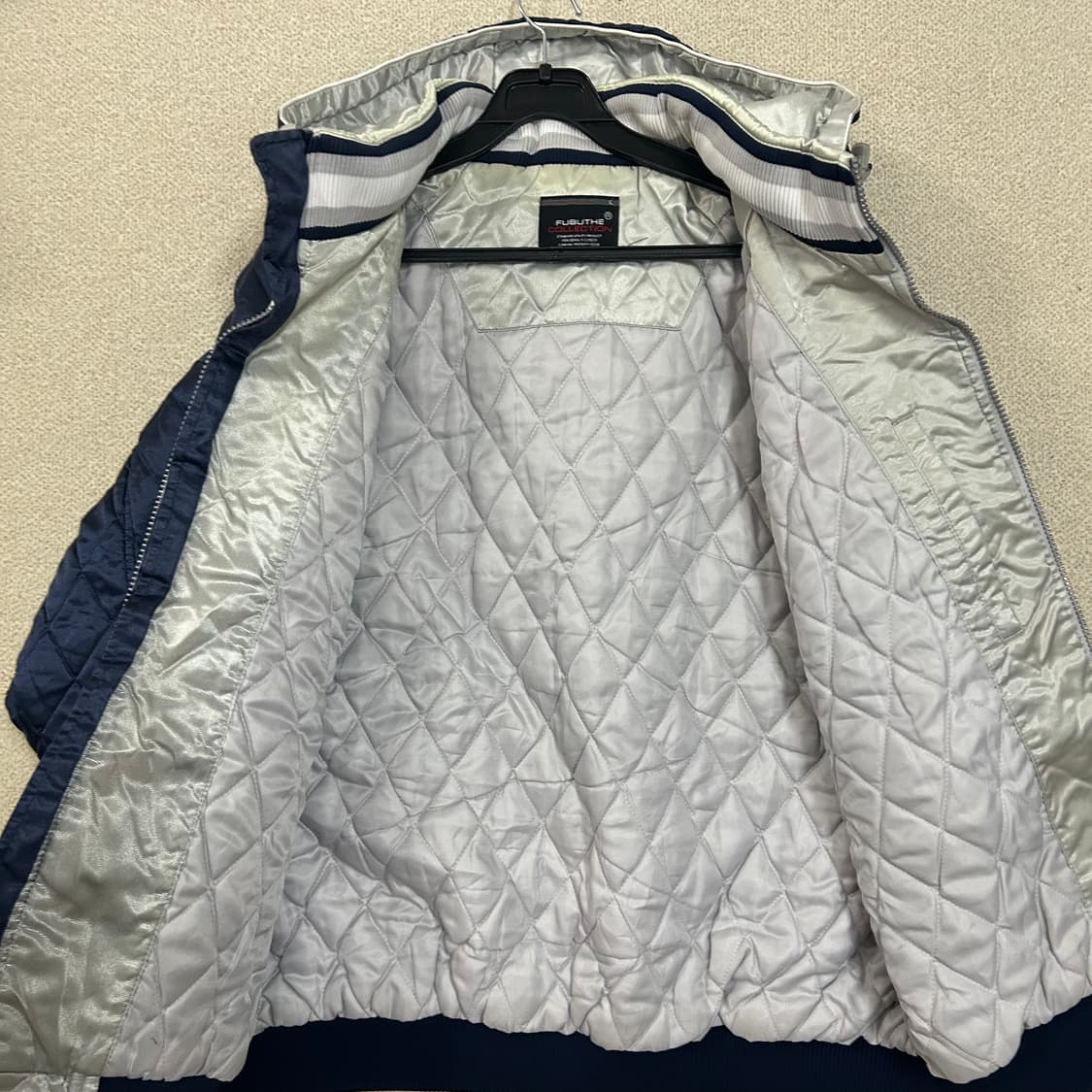 (L) 90s FUBU 후부  새틴 퀼팅 후드 바시티 자켓  상품이미지7