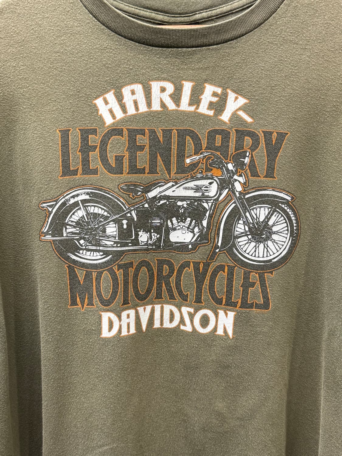 Harley Davidson 할리데이비슨 레터링 프린팅 반팔 카키 3XL 상품이미지3