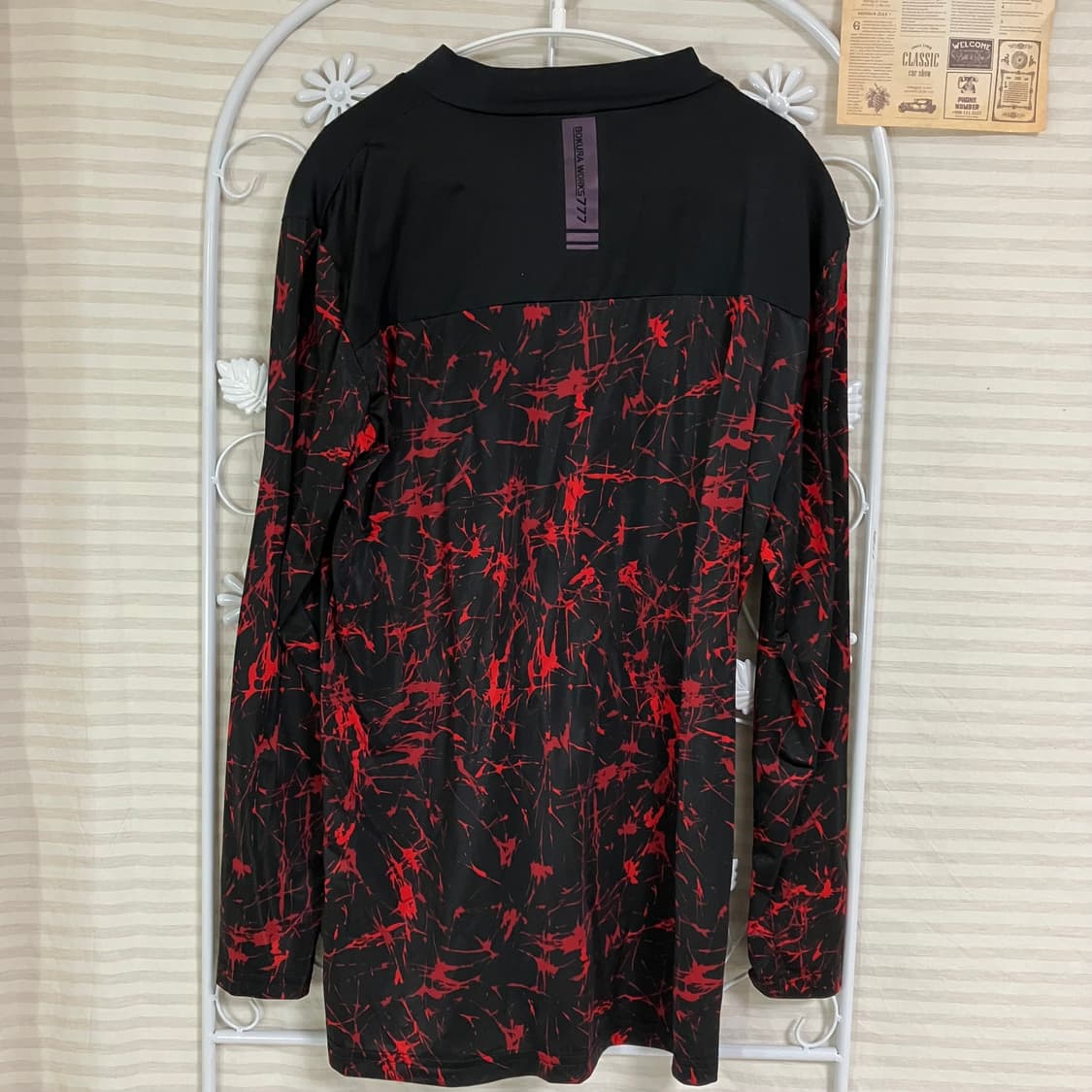 빈티지 블랙 레드 노이즈 레쉬가드 903 y2k 스트릿 모리 갸루 일본빈 상품이미지2