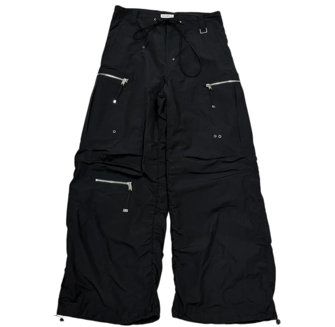 나체 퍼거링 카고 트랙 스트링 팬츠 블랙 상품이미지1