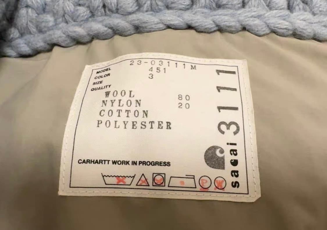 [3] 사카이 x 칼하트 니트 가디건 자켓 상품이미지4