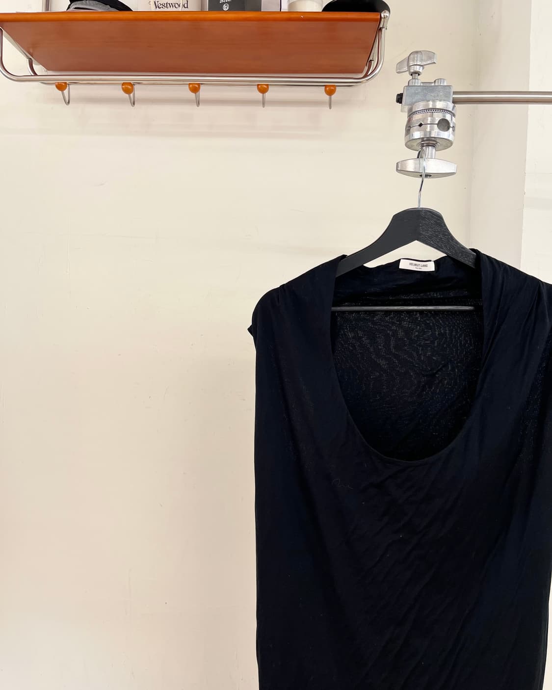 핼무트 랭 블랙 코튼 슬리브리스 드레스 상품이미지2