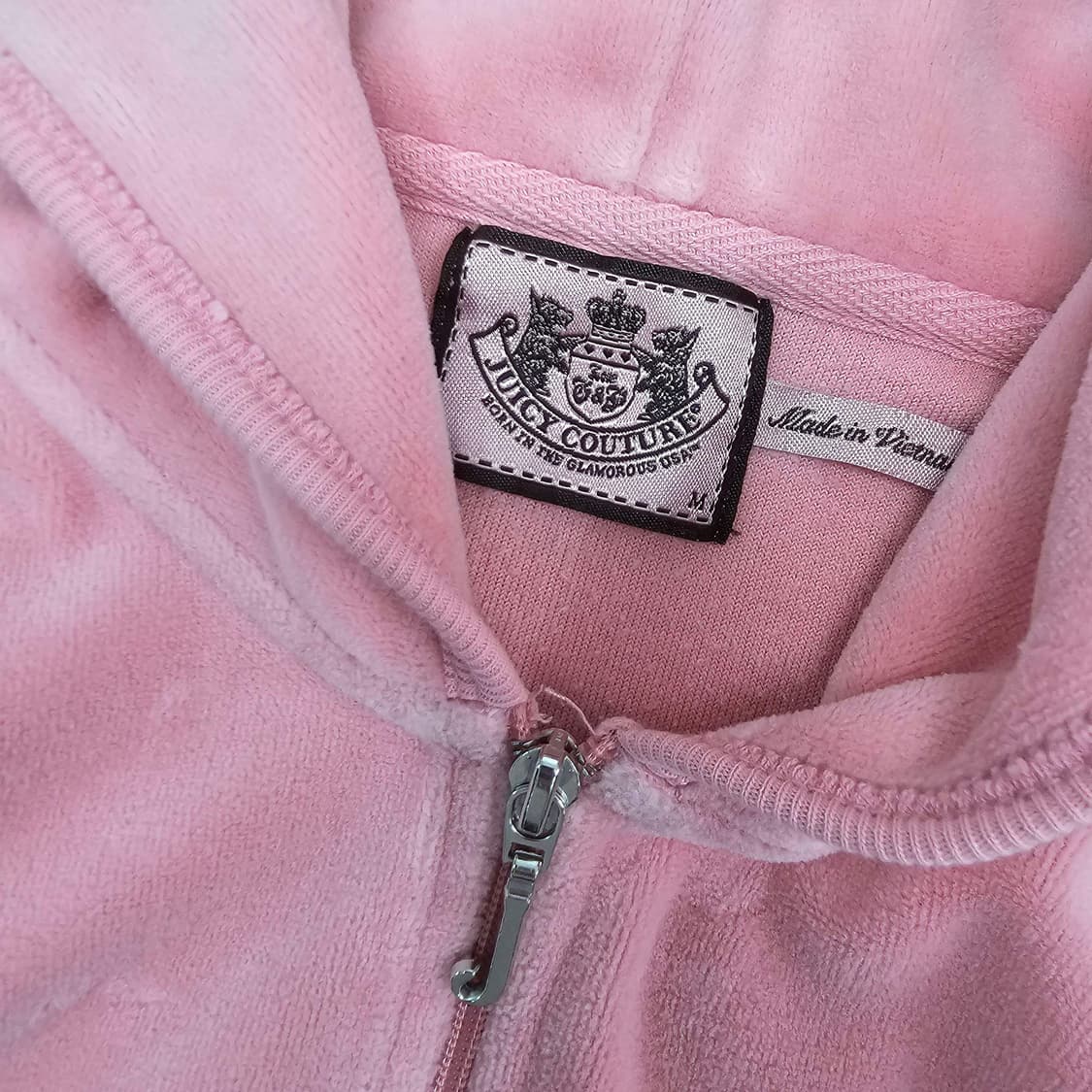 M Juicy Couture 벨벳 후드집업 딸기우유 핑크 상품이미지6