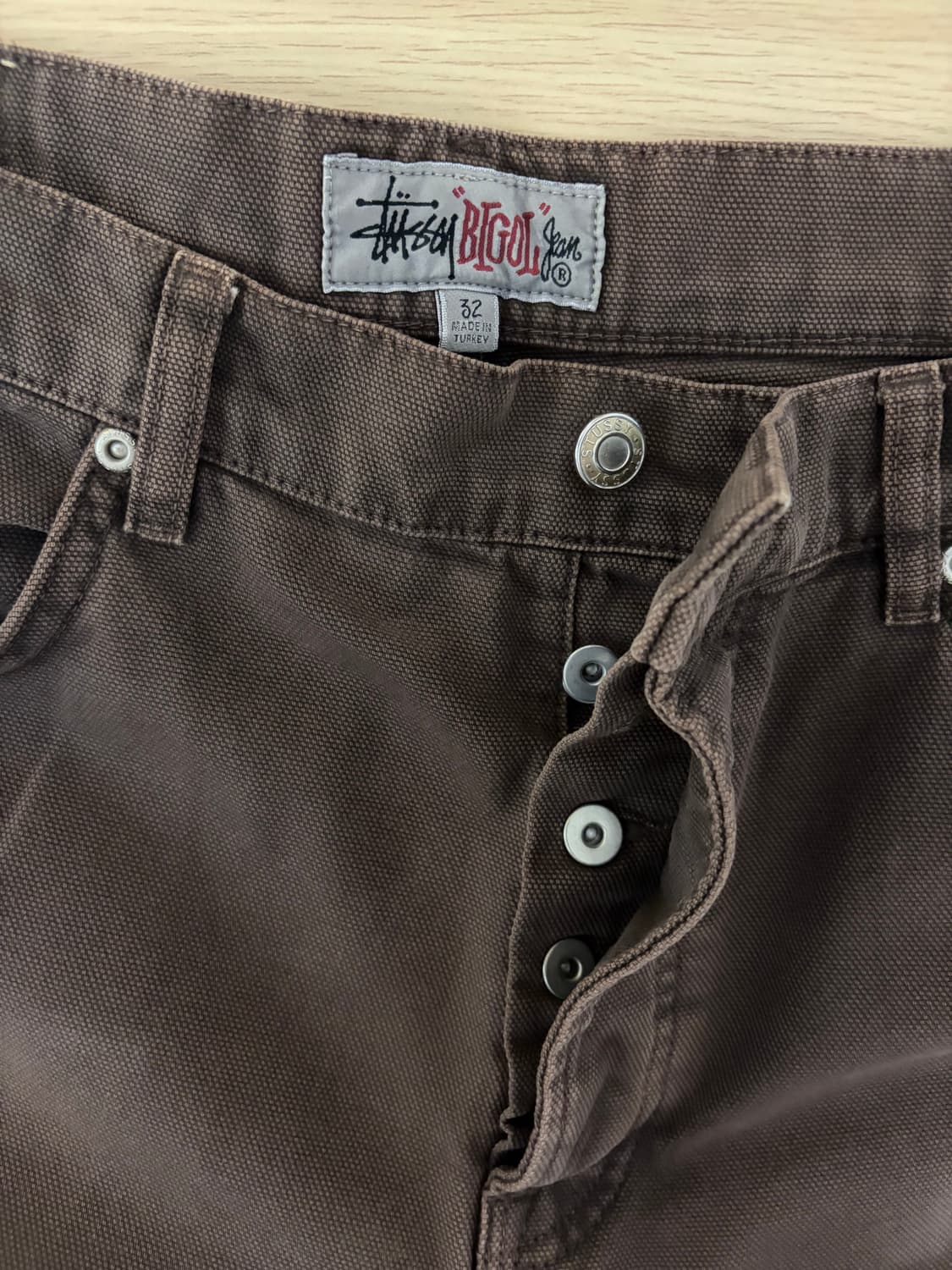 스투시 워시드 캔버스 빅 올 진 브라운 상품이미지4