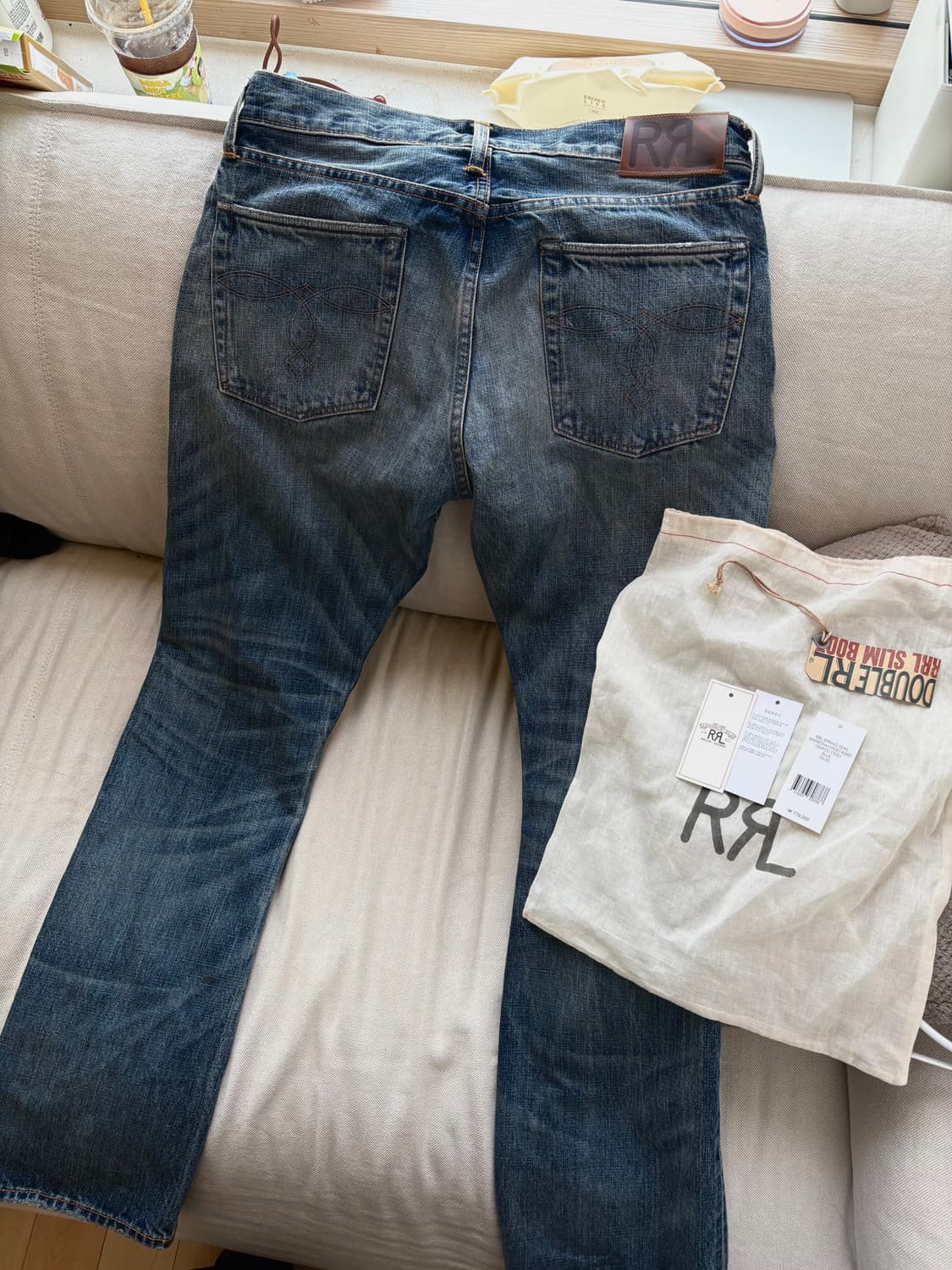 RRL 더블알엘 슬림부츠 브라이어필드 셀비지진 33/32 상품이미지2