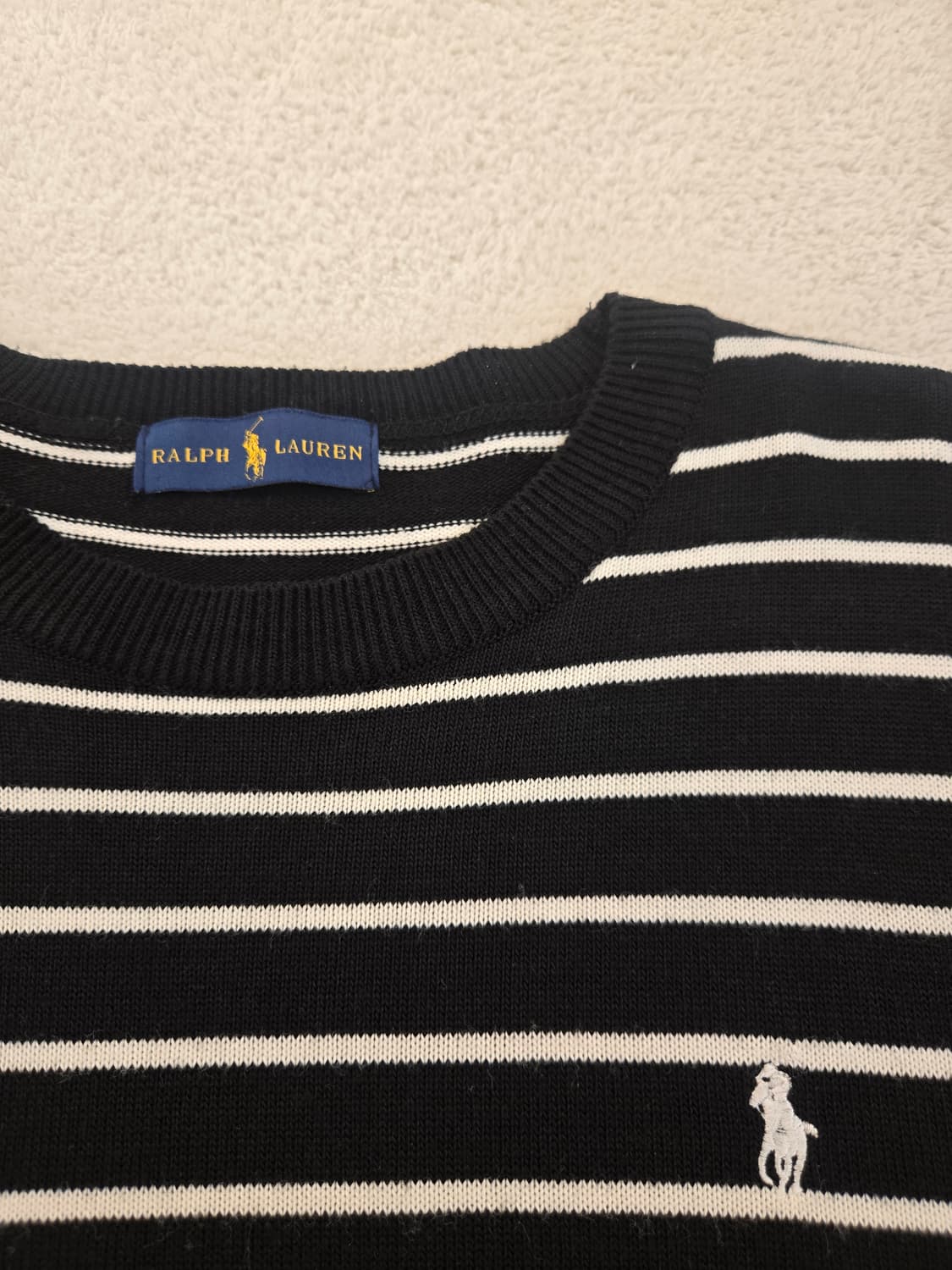 폴로 랄프로렌 단가라 니트 블랙 L 상품이미지4