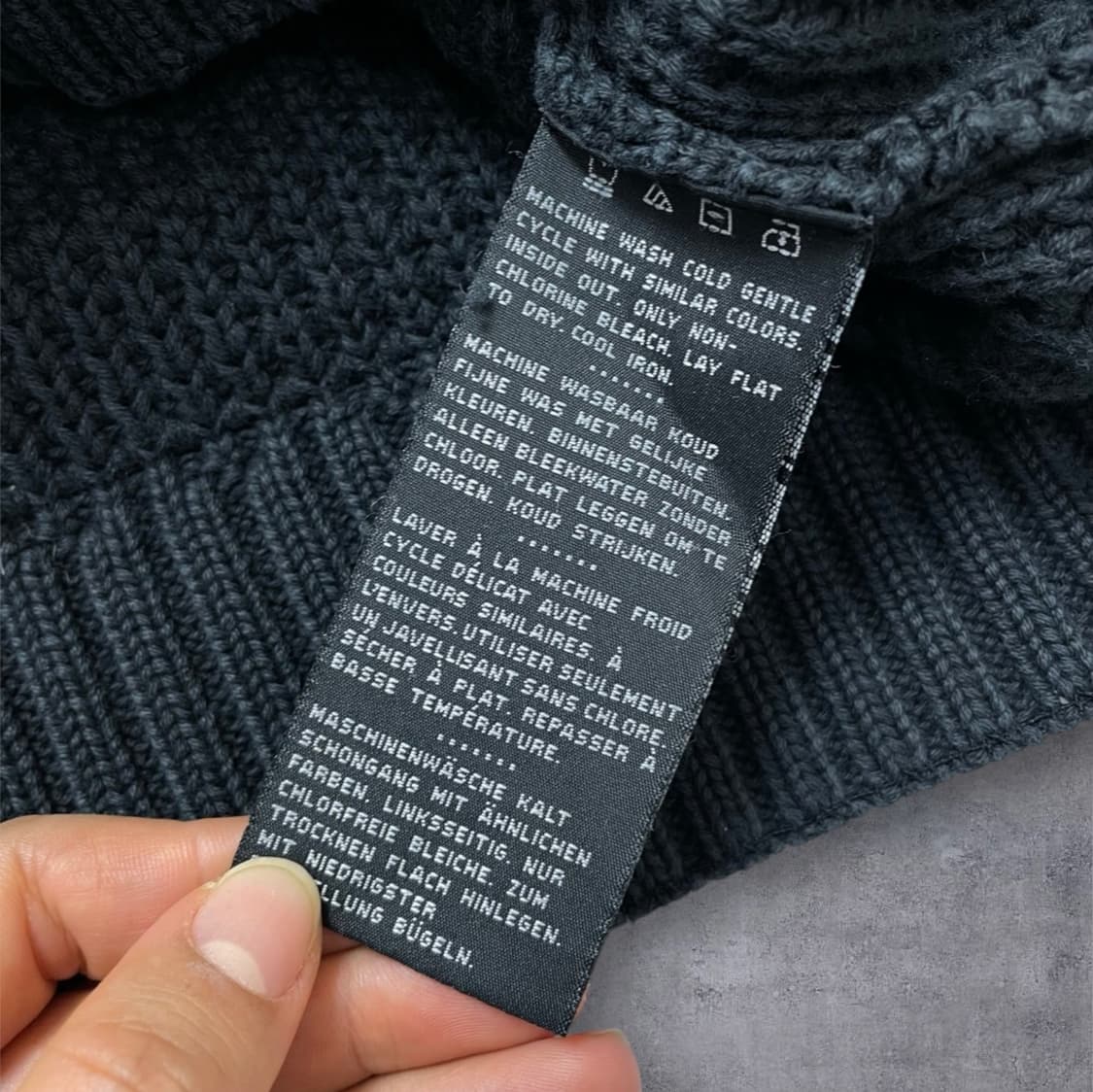 할리 데이비슨 Harley davidson 블랙 와플 하프넥 니트 M 상품이미지3