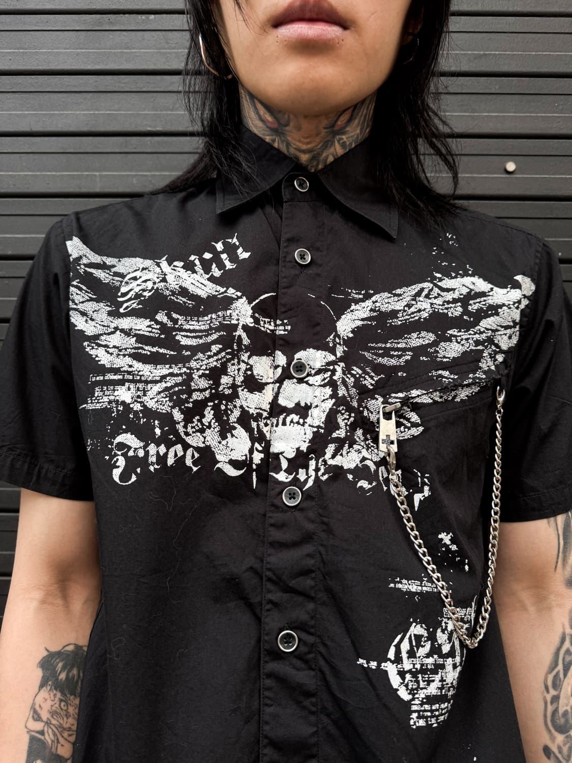 MON MAJES – Skull Chain Graphic Shirt 상품이미지2