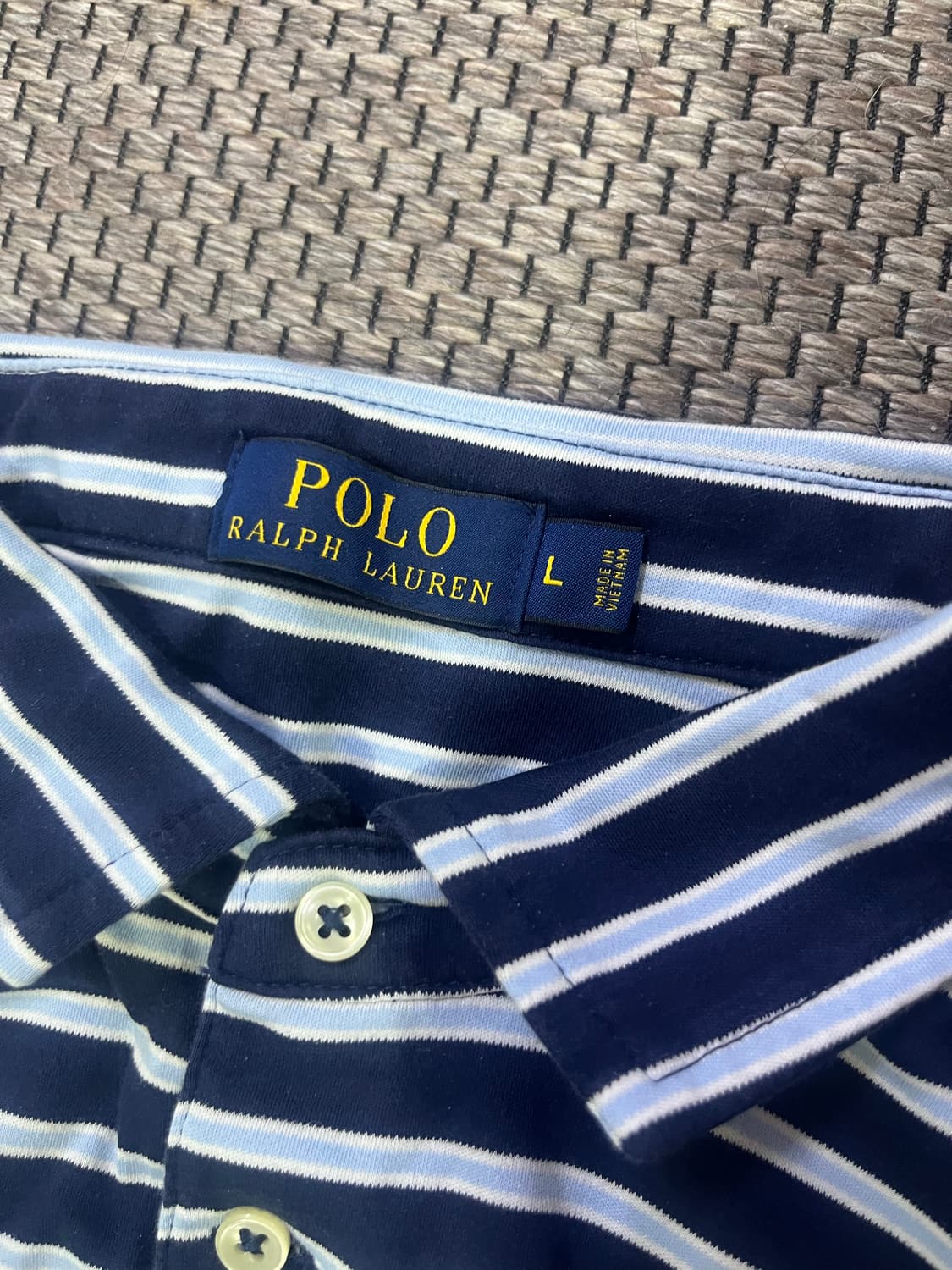 폴로랄프로렌 네이비 멀티 스트라이프 카라 티셔츠  상품이미지3