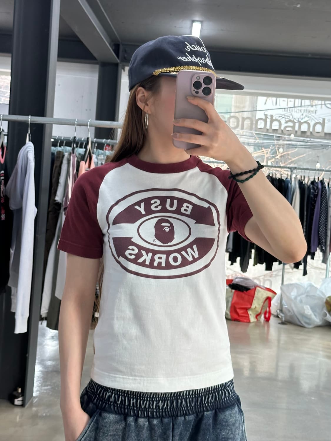 베이프 APEE 비지웍스 래글런 반팔티 상품이미지1