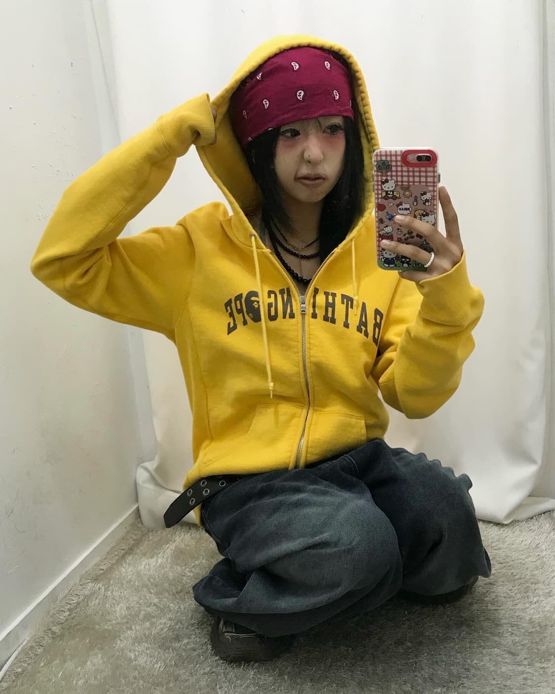 Bape Brown Logo Two-way Hood Zip-Up 상품이미지5