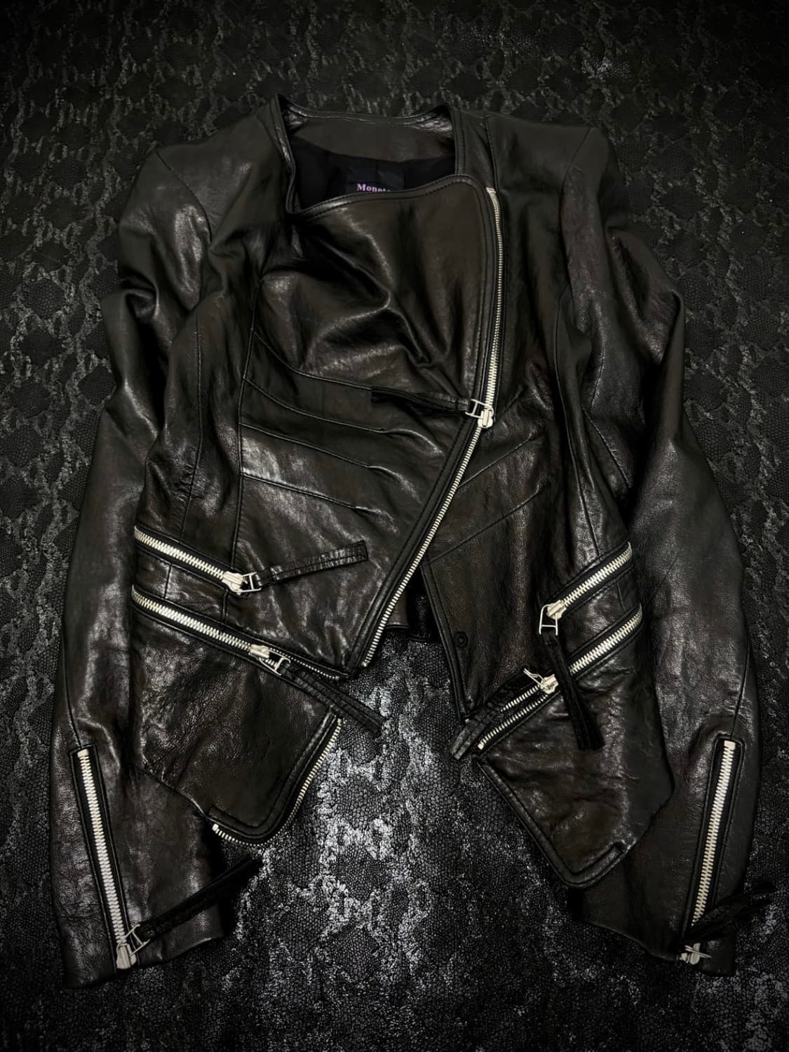 vintage demontable draped jacket 가죽 자켓 상품이미지1