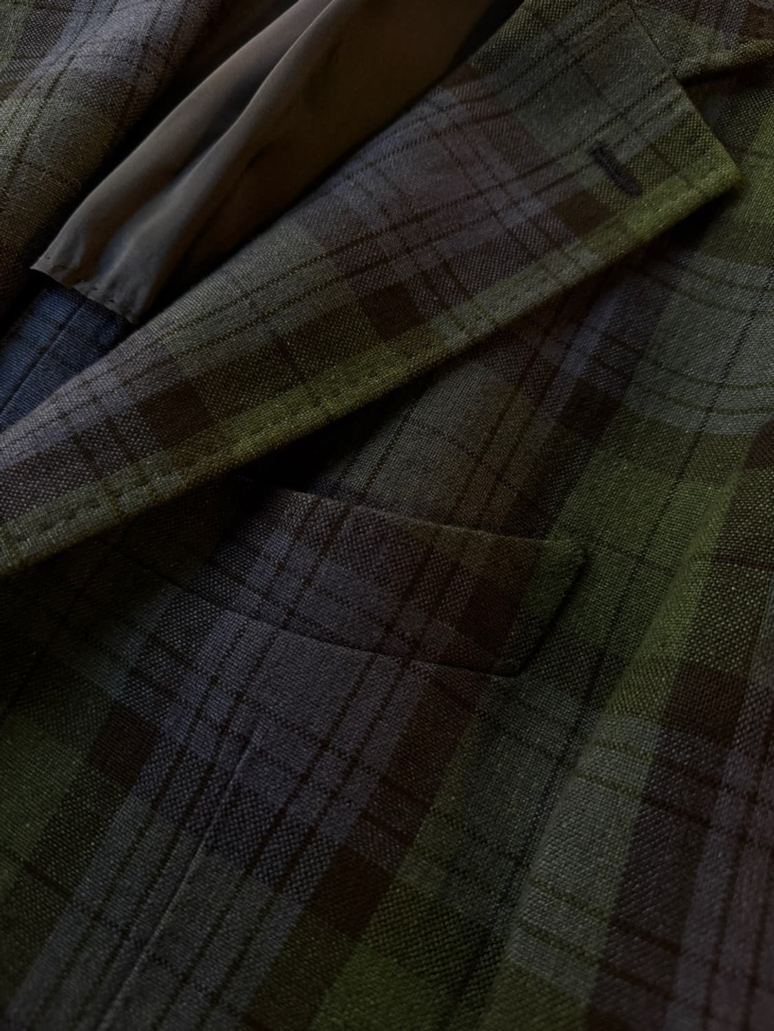 맨온더분 아이리시 리넨 블랙와치 자켓 100 상품이미지5