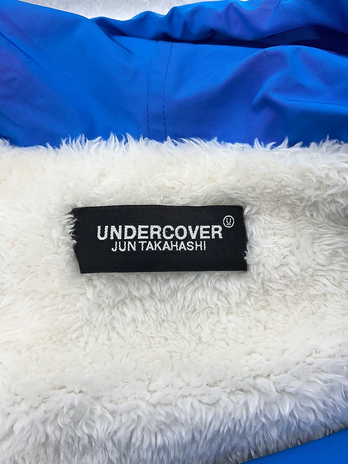 언더커버 19AW 네온 블루 로즈 프린팅 랑게 후디 레인 코트 자켓 상품이미지7